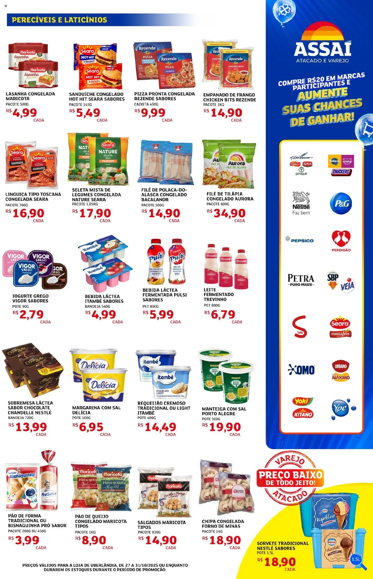 Assaí Atacadista Folheto - válido de 27.10.2025 | Página: 5 | Produtos: Forno, Linguiça, Bandeja, Frango
