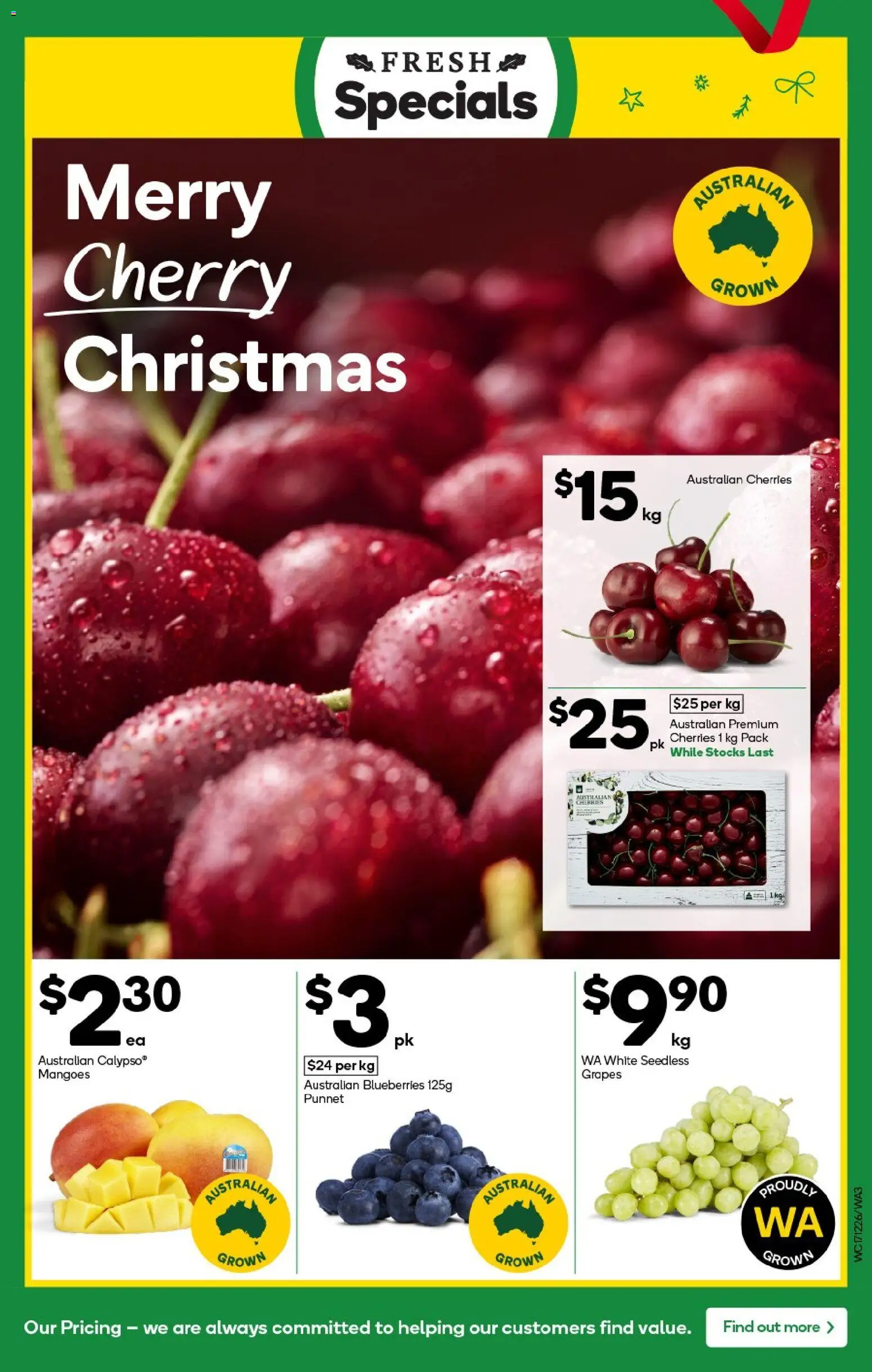 Woolworths catalogue - valid from 17.12.2025 | Page: 3 | Products: Cherries, Grapes, Blueberries