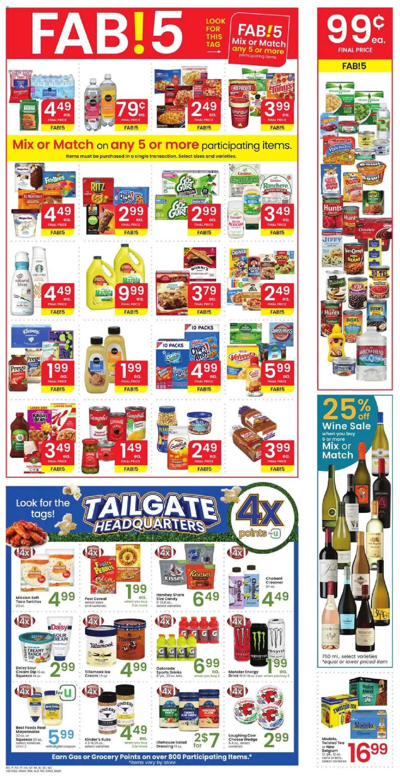 Albertsons Weekly Ad - valid from 01.10.2025 | Page: 2 | Products: Cheese, Tea, Chips, Salad