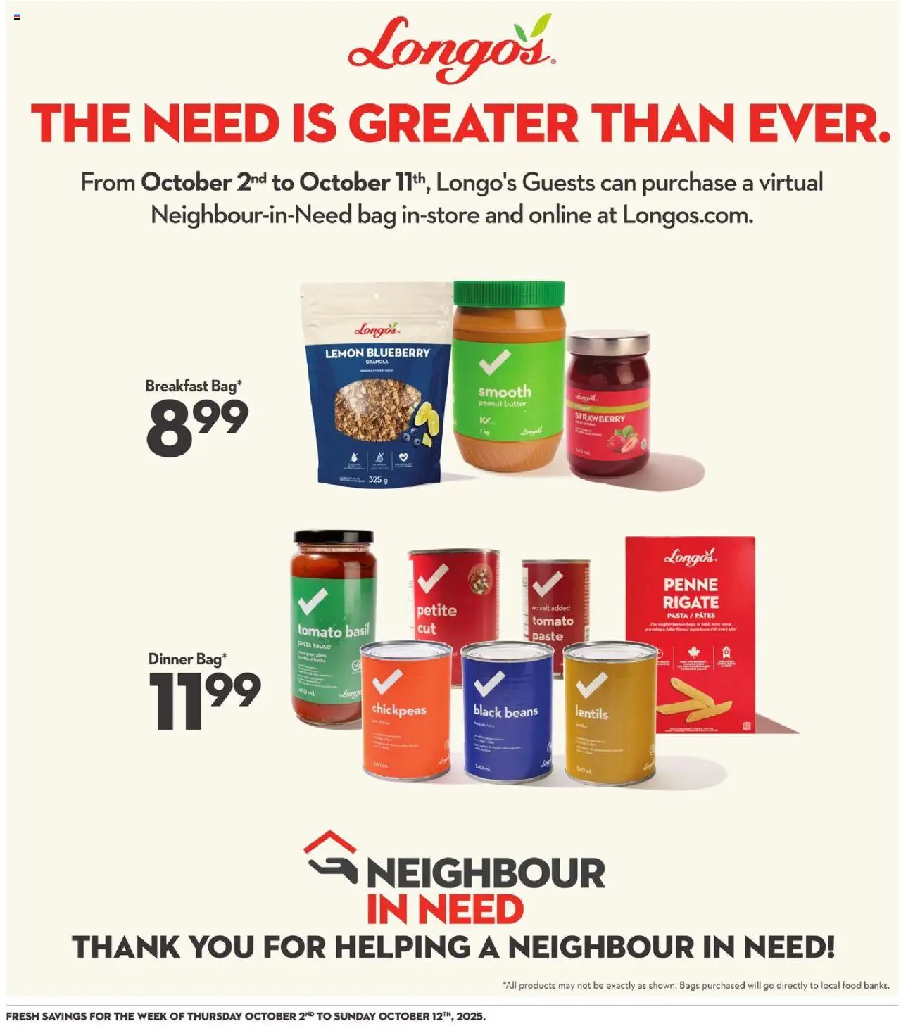 Longo's flyer valid from 02.10.2025 | Page: 18 | Products: Pasta, Bag, Butter