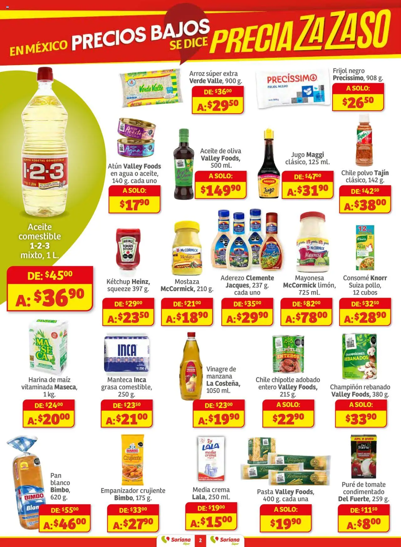 Nuevas ofertas de Soriana válidas en toda la República Mexicana desde el 16.10.2025. ¡Encuentra las mejores ofertas en Soriana - Preciazazaso Súper: Edo Mex, Gro, Hgo, Mor, Pue, Qto, Tlax, Ver! | Página: 2 | Productos: Mostaza, Atún, Manzana, Pasta