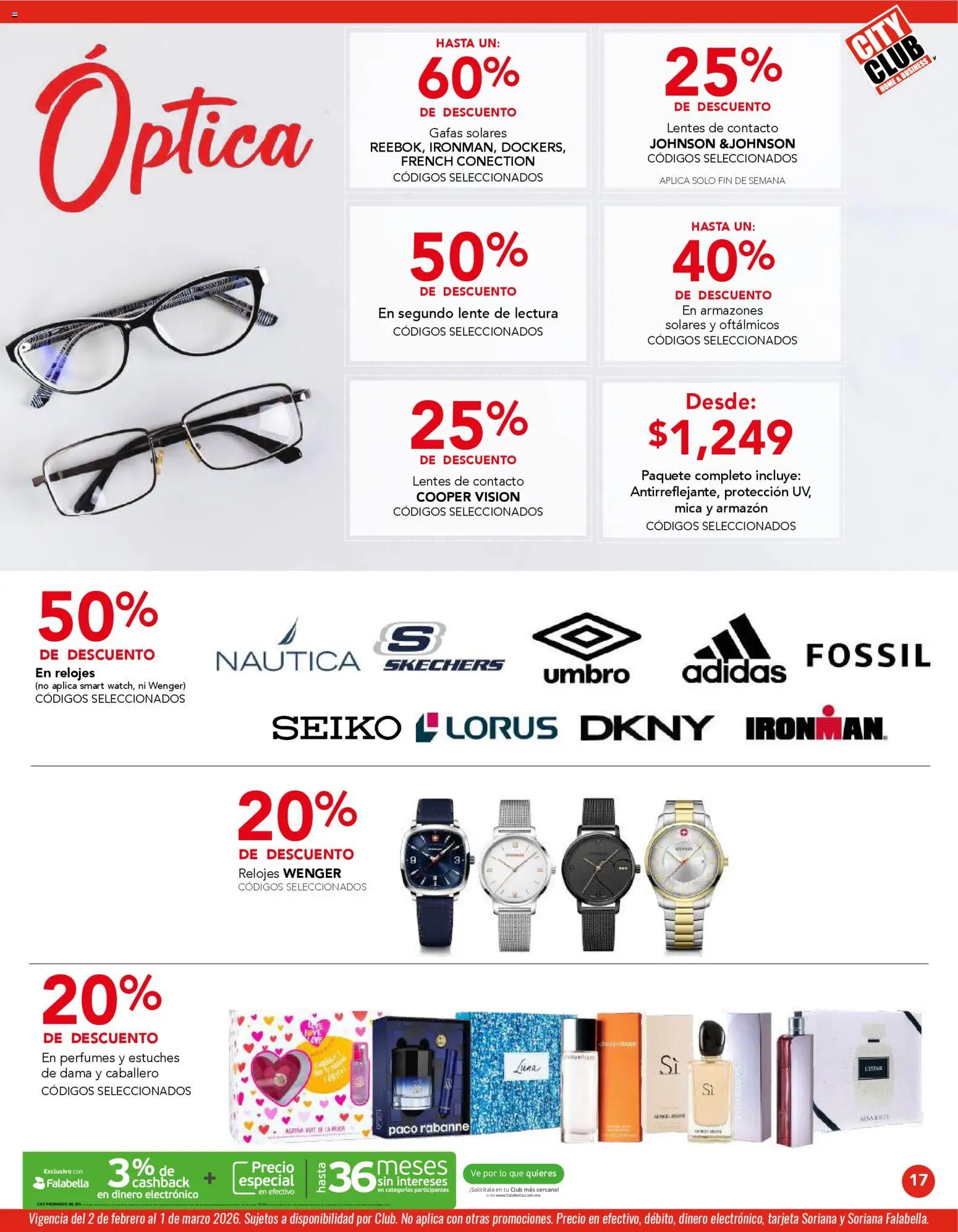 Nuevas ofertas de City Club válidas en toda la República Mexicana desde el 02.02.2026. ¡Encuentra las mejores ofertas en City Club catálogo! | Página: 17 | Productos: Lentes