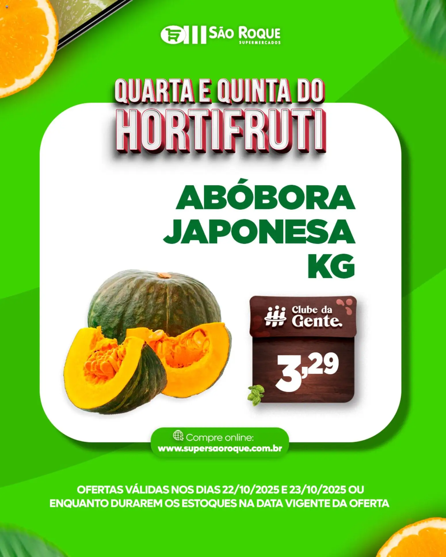 São Roque Supermercados Folheto - válido de 22.10.2025 | Página: 3 | Produtos: Abóbora