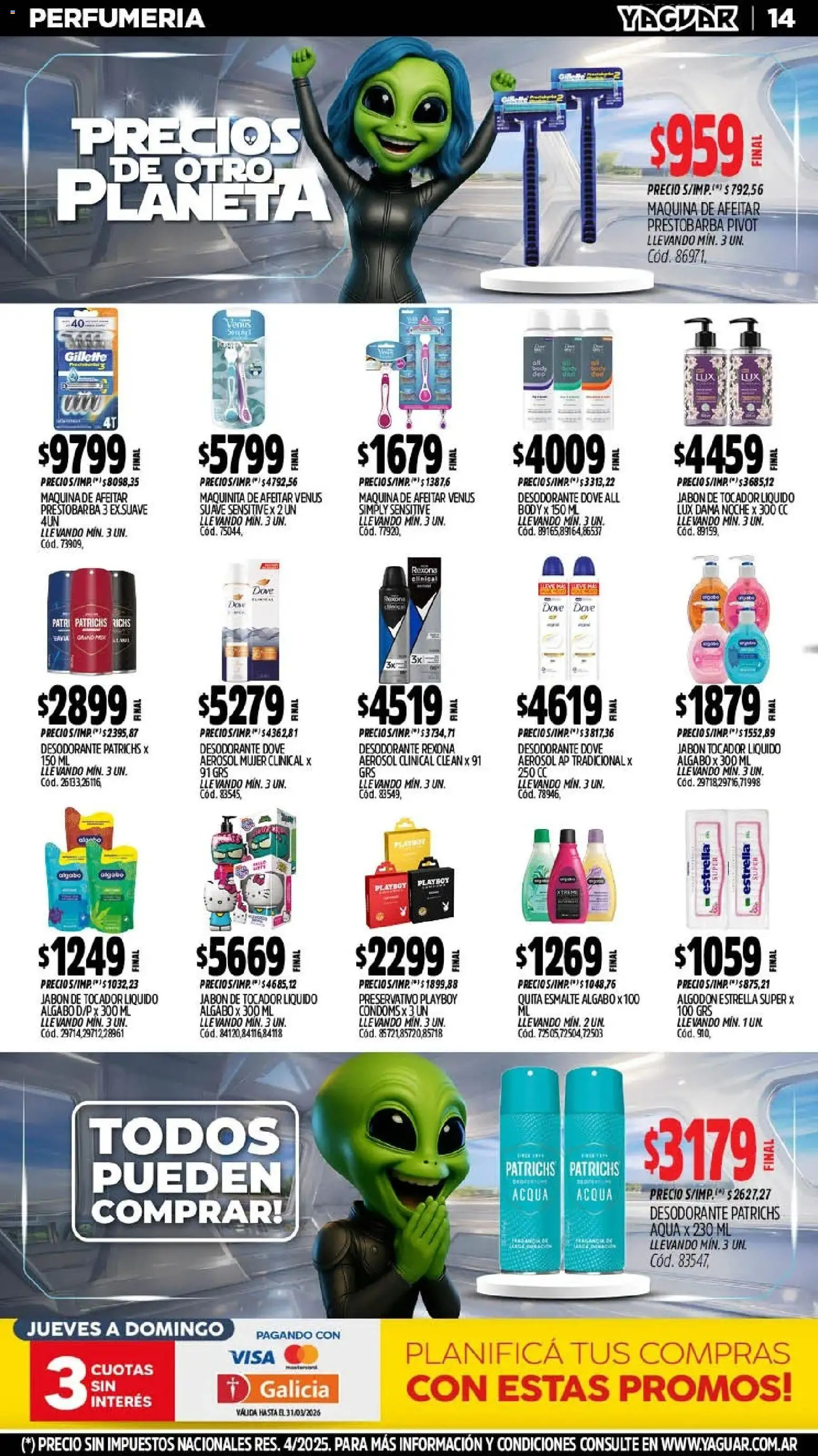 Yaguar - Oferta Semanal San Juan │ válido desde el 11.03.2026 | Página: 16 | Productos: Algodón, Body, Jabón, Desodorante