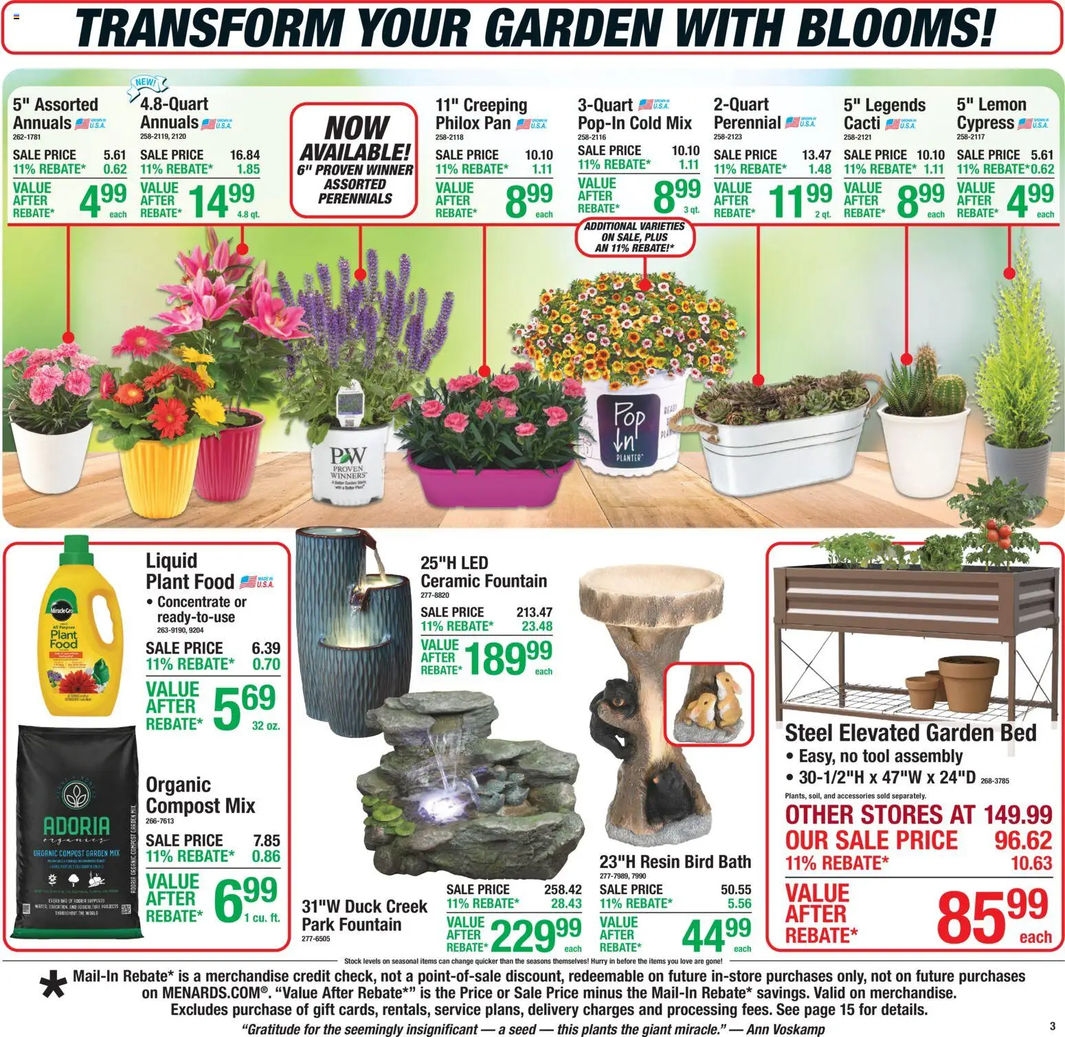 Menards Weekly Ad - valid from 30.04.2026 | Page: 3 | Products: Bed, Pan, Water, Lemon