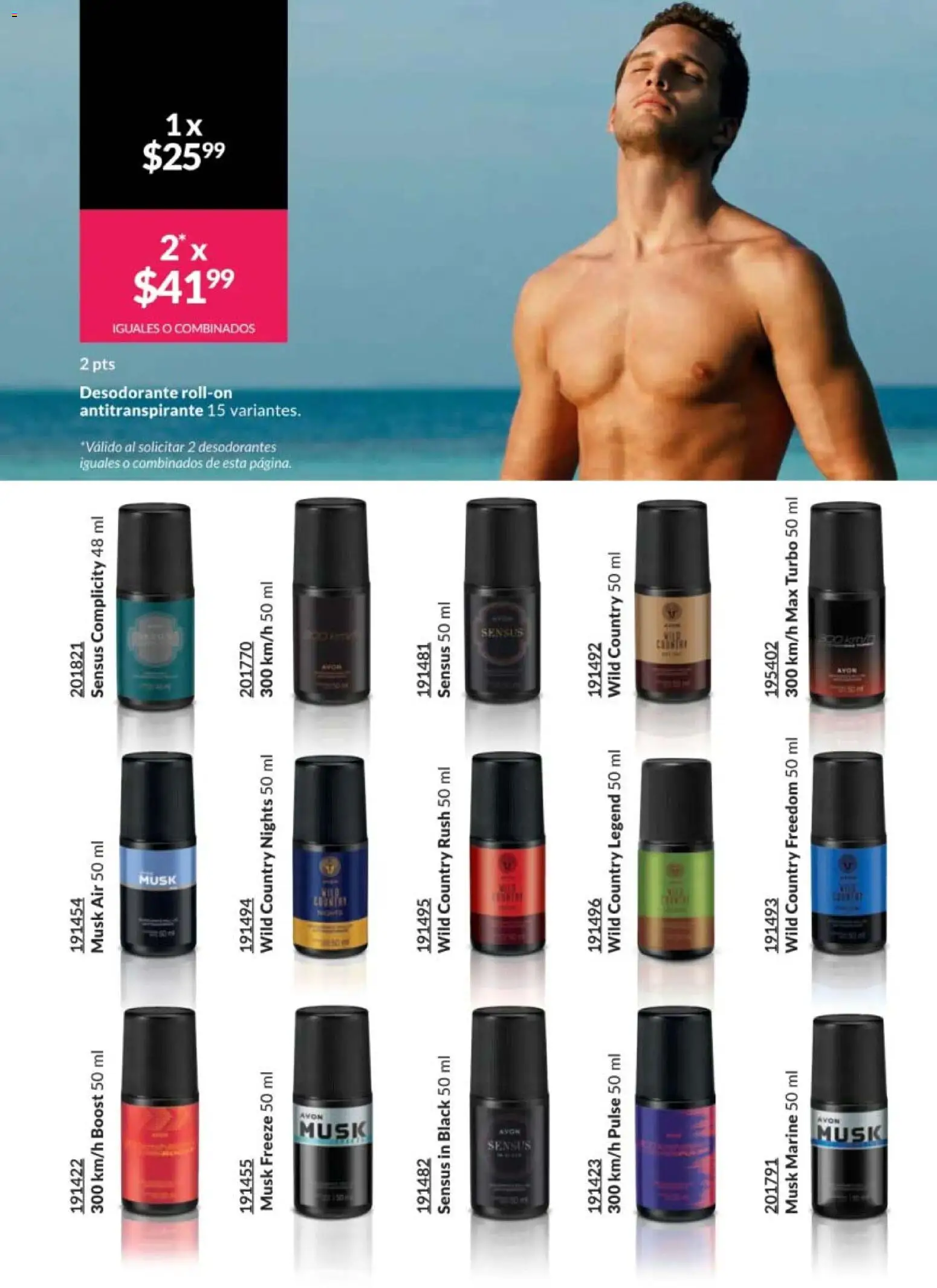 Nuevas ofertas de AVON válidas en toda la República Mexicana desde el 07.11.2025. ¡Encuentra las mejores ofertas en AVON campaña 17 2025! | Página: 196 | Productos: Desodorante, Antitranspirante