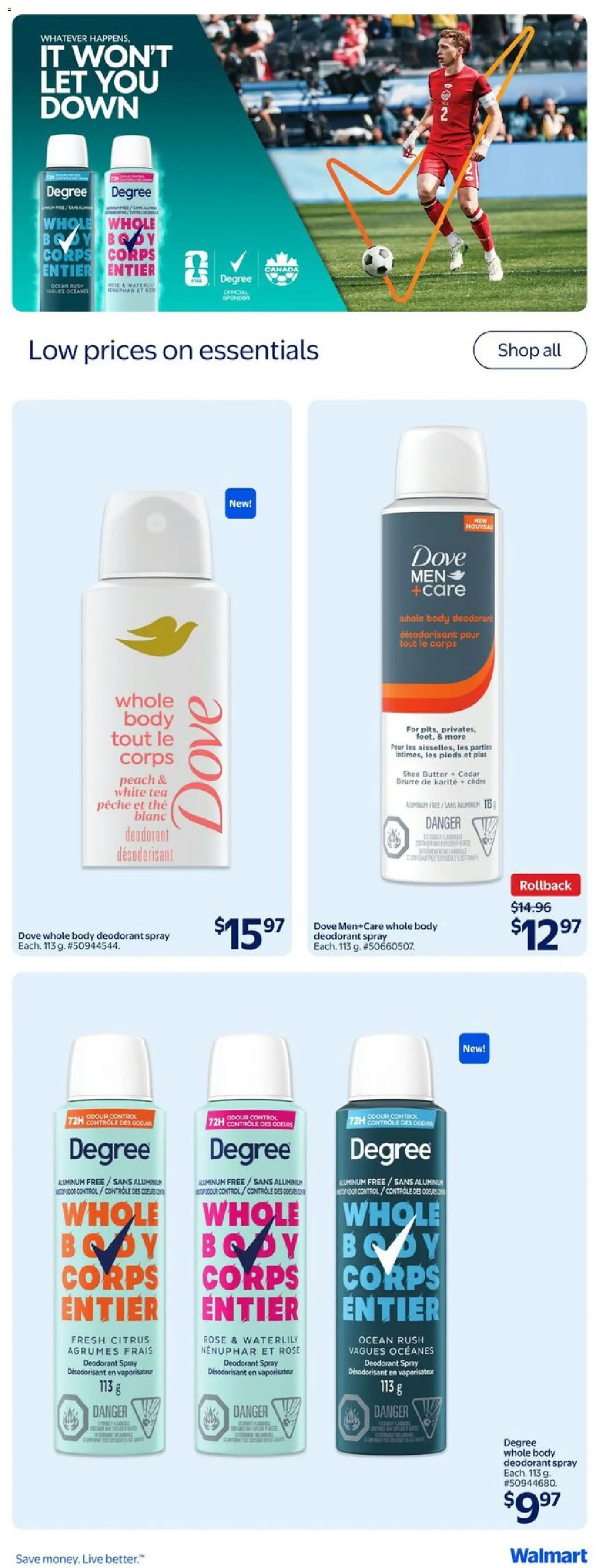 Walmart flyer valid from 15.01.2026 | Page: 16 | Products: Tea, Deodorant, Butter
