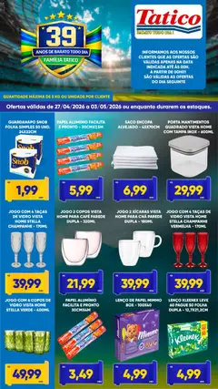 Tatico - Ofertas da semana - Pré-Visualização do folheto da loja Tatico, válido de 27.04.2026 | Página: 9 | Produtos: Porta, Lenço, Café, Guardanapo