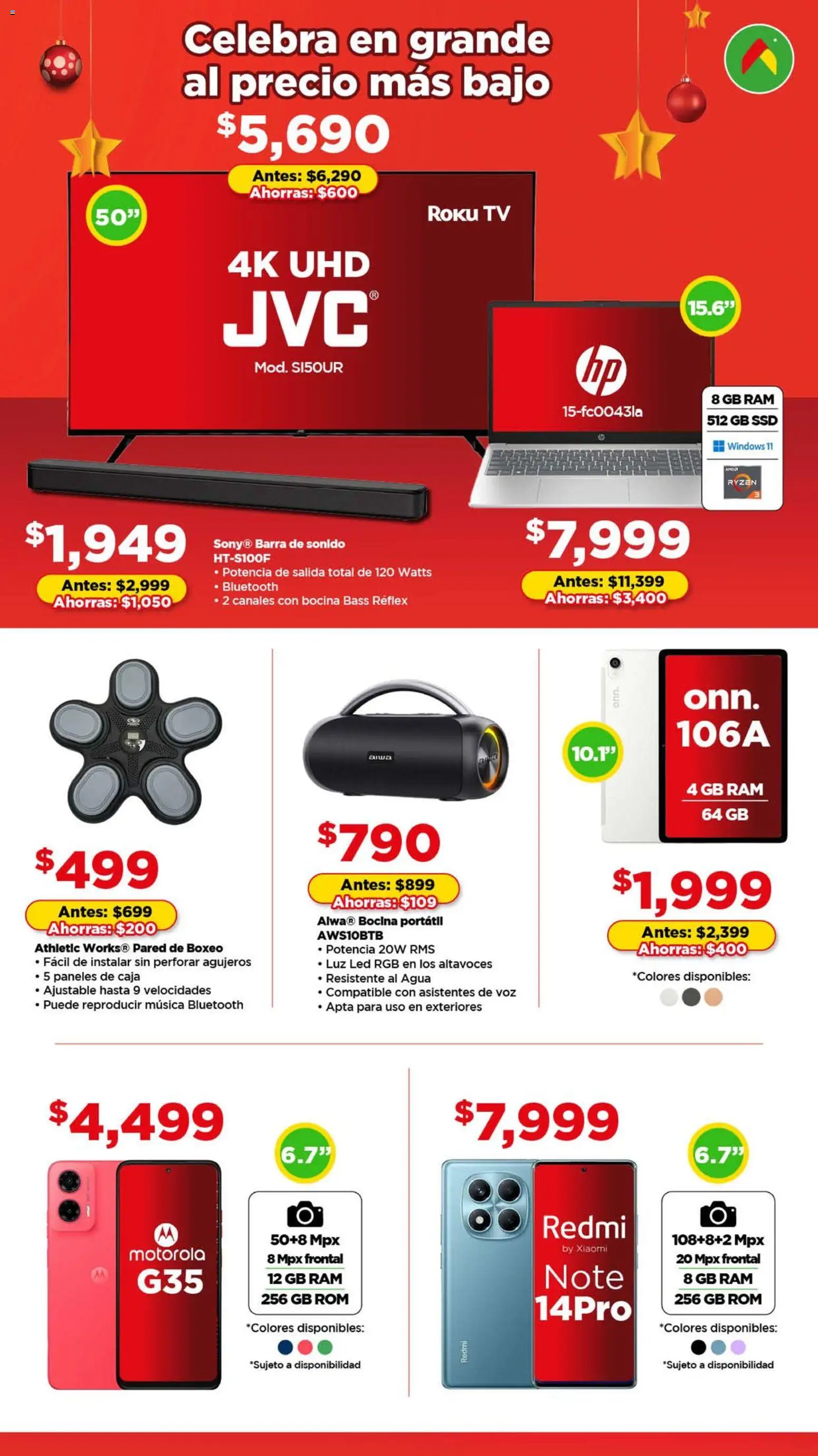 Nuevas ofertas de Bodega Aurrerá válidas en toda la República Mexicana desde el 01.12.2025. ¡Encuentra las mejores ofertas en Bodega Aurrerá folleto Navidad! | Página: 2 | Productos: Agua, Bocina, Barra, Caja