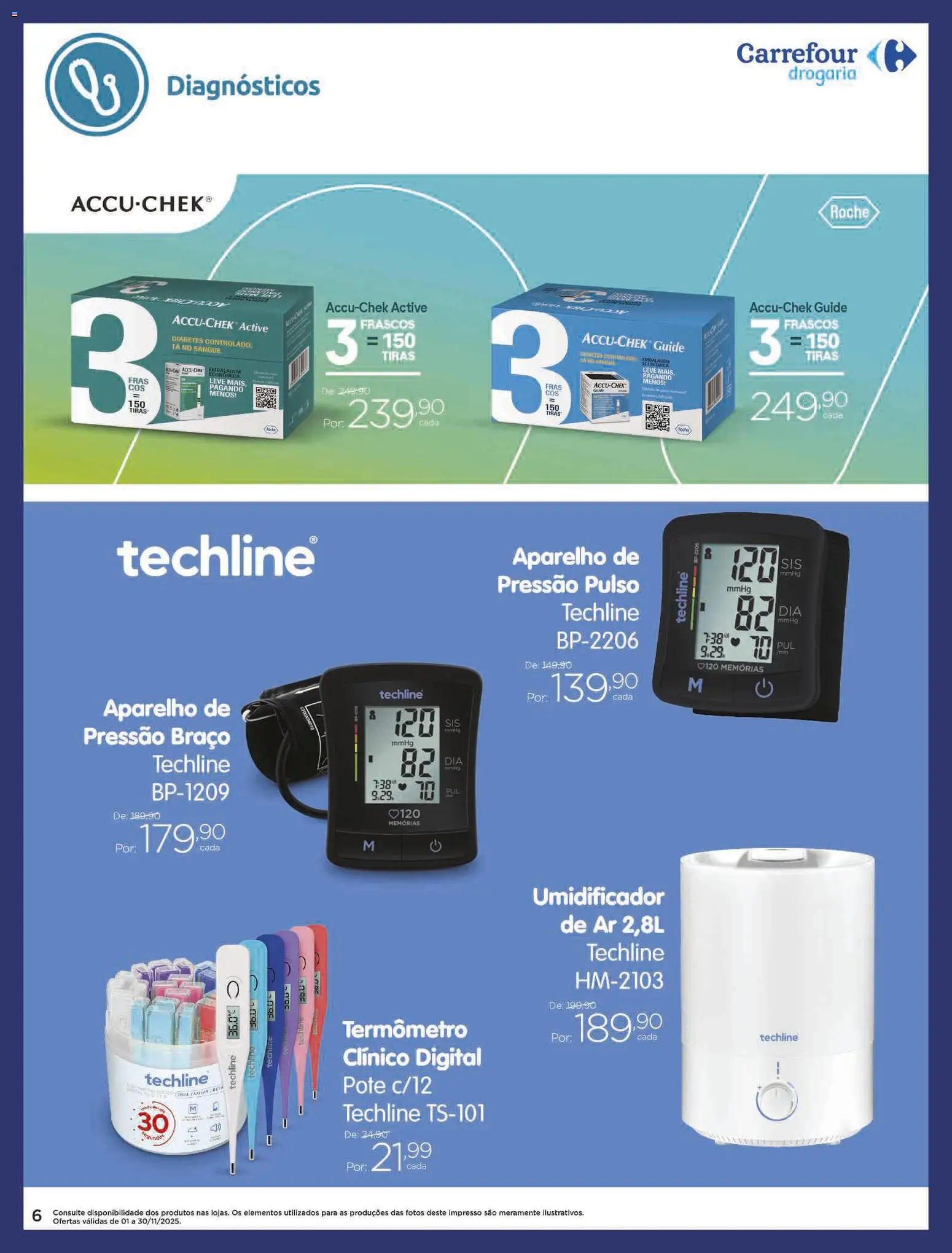 Carrefour Folheto - válido de 01.11.2025 | Página: 6 | Produtos: Termômetro, Aparelho de pressão, Umidificador