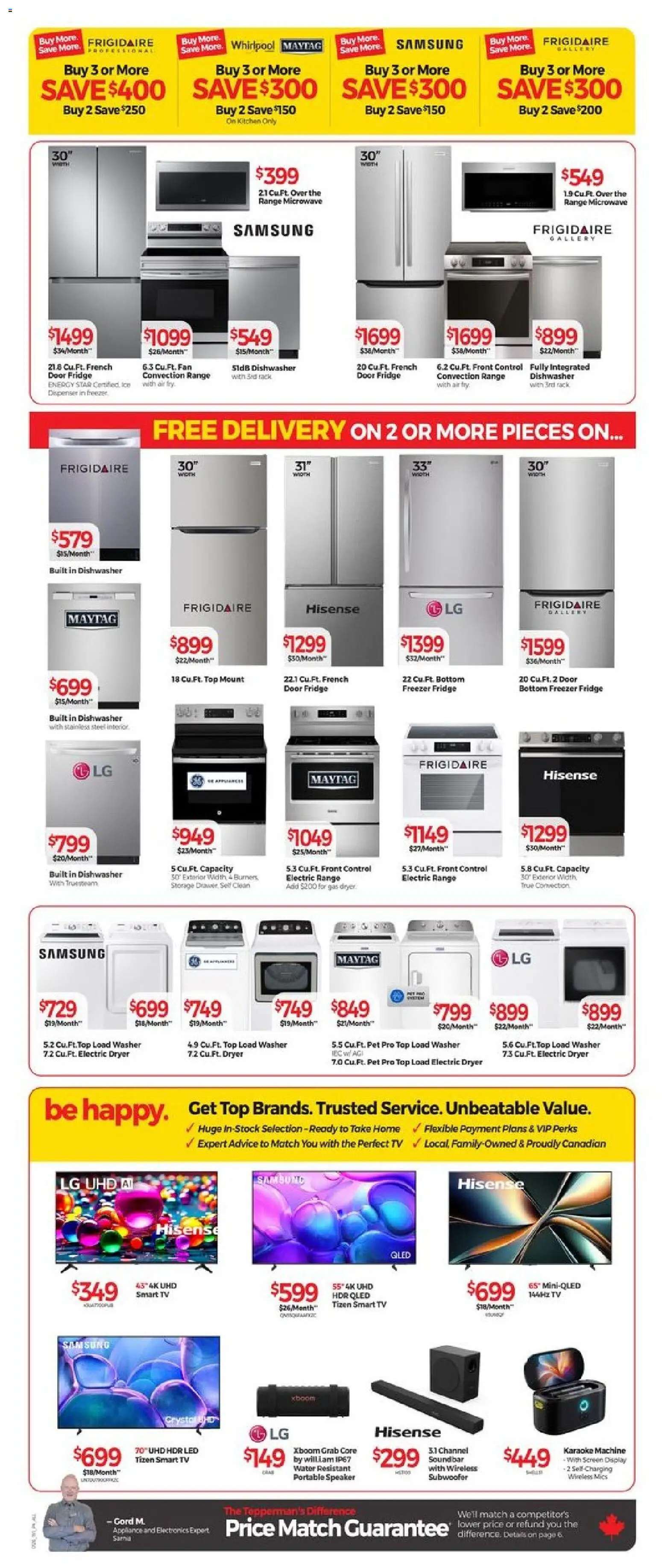 Tepperman's flyer valid from 01.01.2026 | Page: 4 | Products: Tv, Speaker, Dryer, Dishwasher