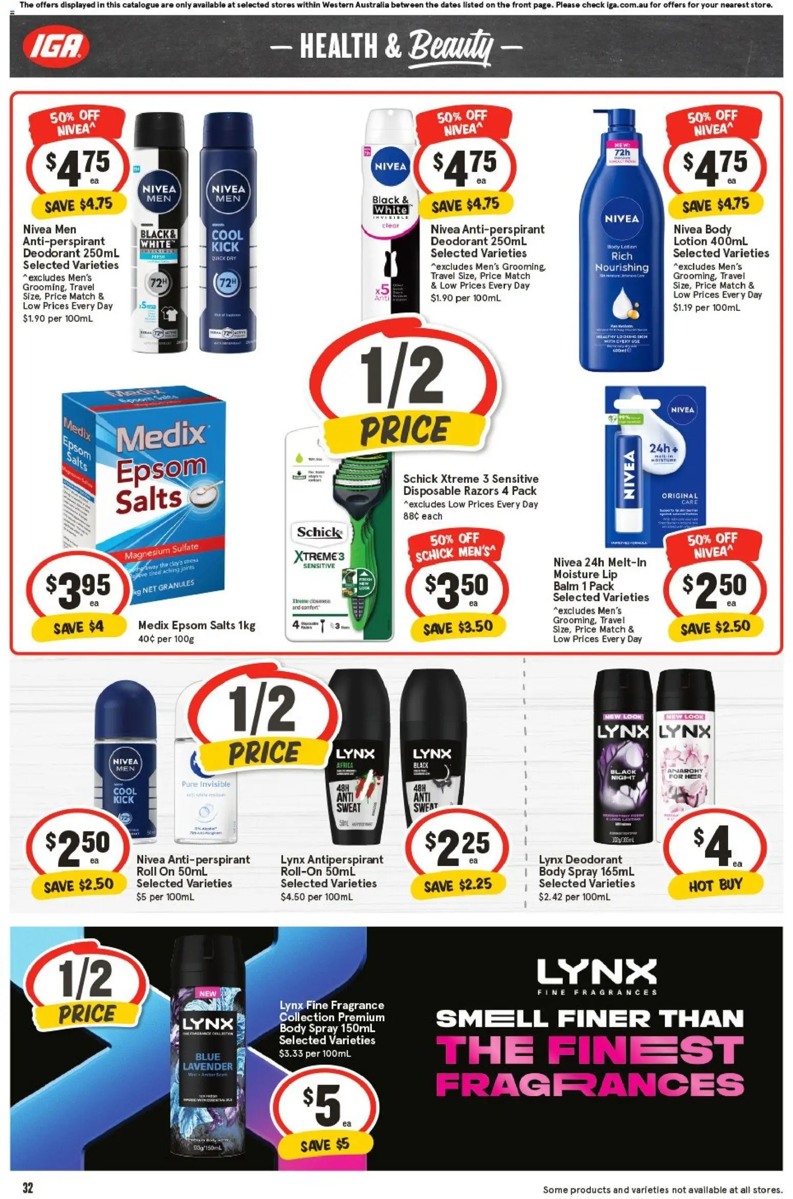 IGA catalogue - valid from 05.11.2025 | Page: 32 | Products: Fragrance, Lotion, Antiperspirant, Razors