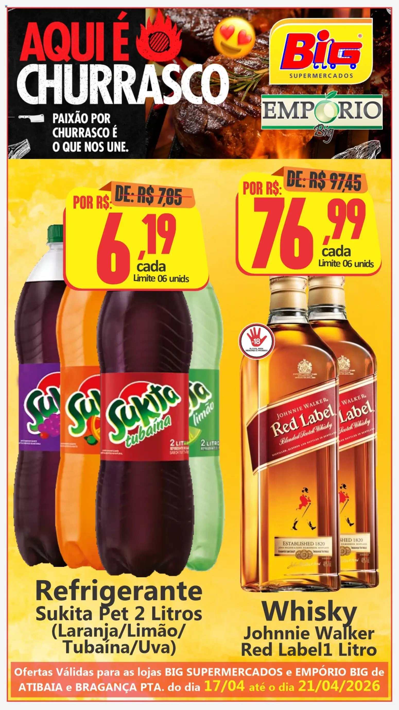 Big Supermercados Folheto - válido de 17.04.2026 | Página: 9 | Produtos: Whisky, Refrigerante