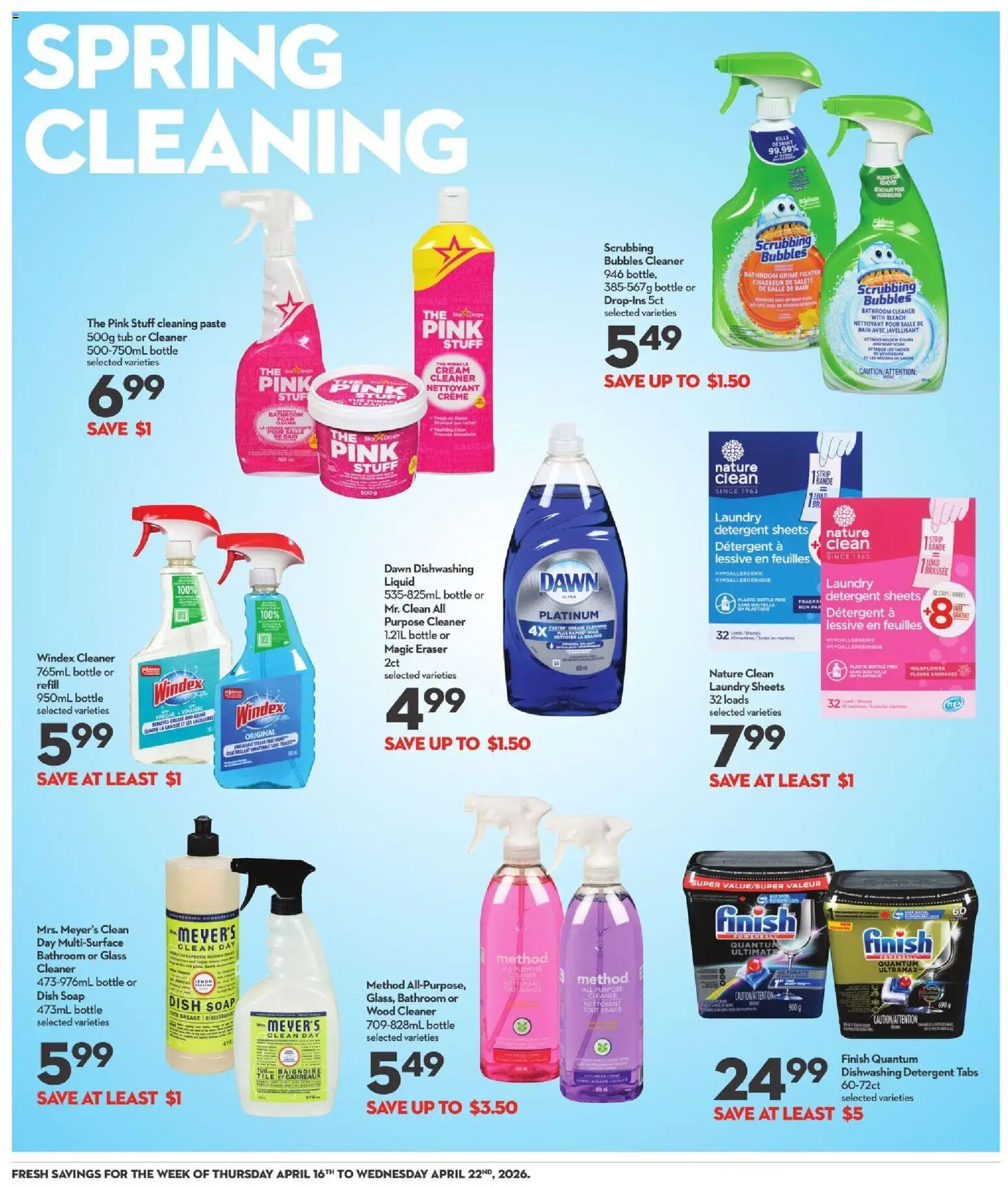 Longo's flyer valid from 16.04.2026 | Page: 17 | Products: Cream, Soap, Detergent, Dishwashing detergent