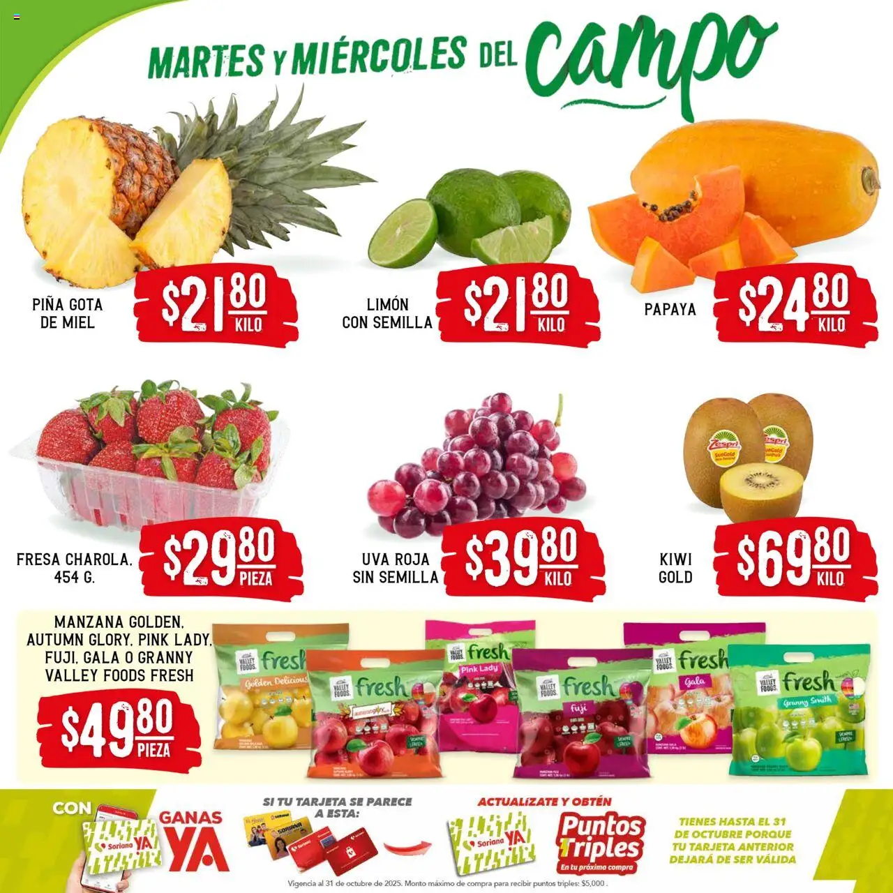 Nuevas ofertas de Soriana válidas en toda la República Mexicana desde el 29.07.2025. ¡Encuentra las mejores ofertas en Soriana - Martes y Miércoles del Campo Híper: Tijuana, Mexicali, Ensenada, San Luis Río Colorado y Tecate! | Página: 2 | Productos: Fresa, Uva, Piña, Kiwi
