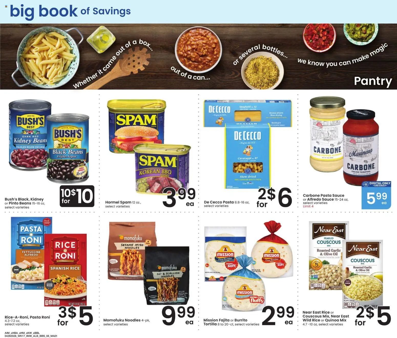 Albertsons Big Book of Savings - valid from 28.04.2026 | Page: 8 | Products: Box, Noodles, Pepper, Garlic