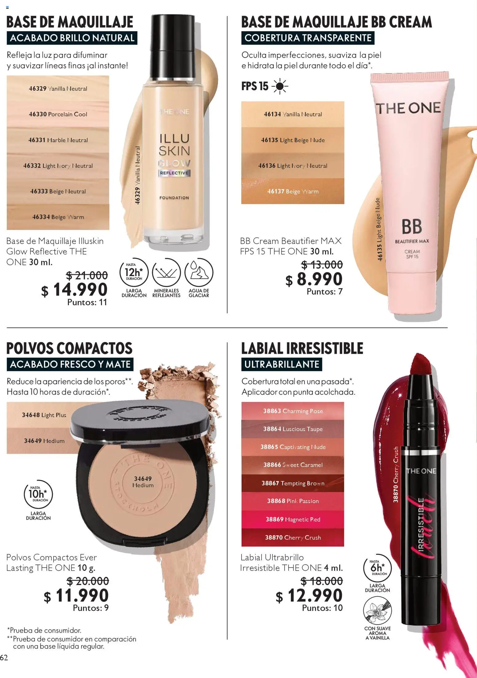 Oriflame catálogo │ válido desde el 06.12.2025 | Página: 62 | Productos: Brillo, Maquillaje, Base, Labial