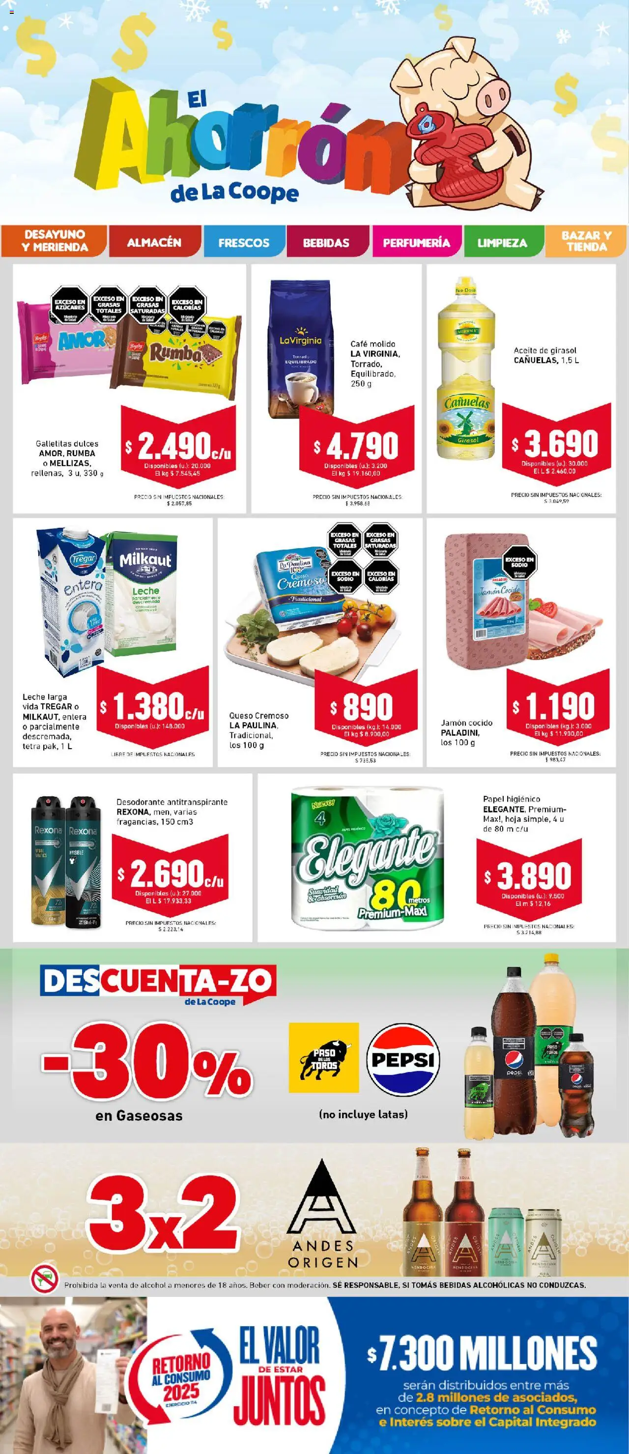 Cooperativa Obrera catálogo │ válido desde el 31.07.2025 | Página: 1 | Productos: Sobre, Galletitas, Aceite, Queso