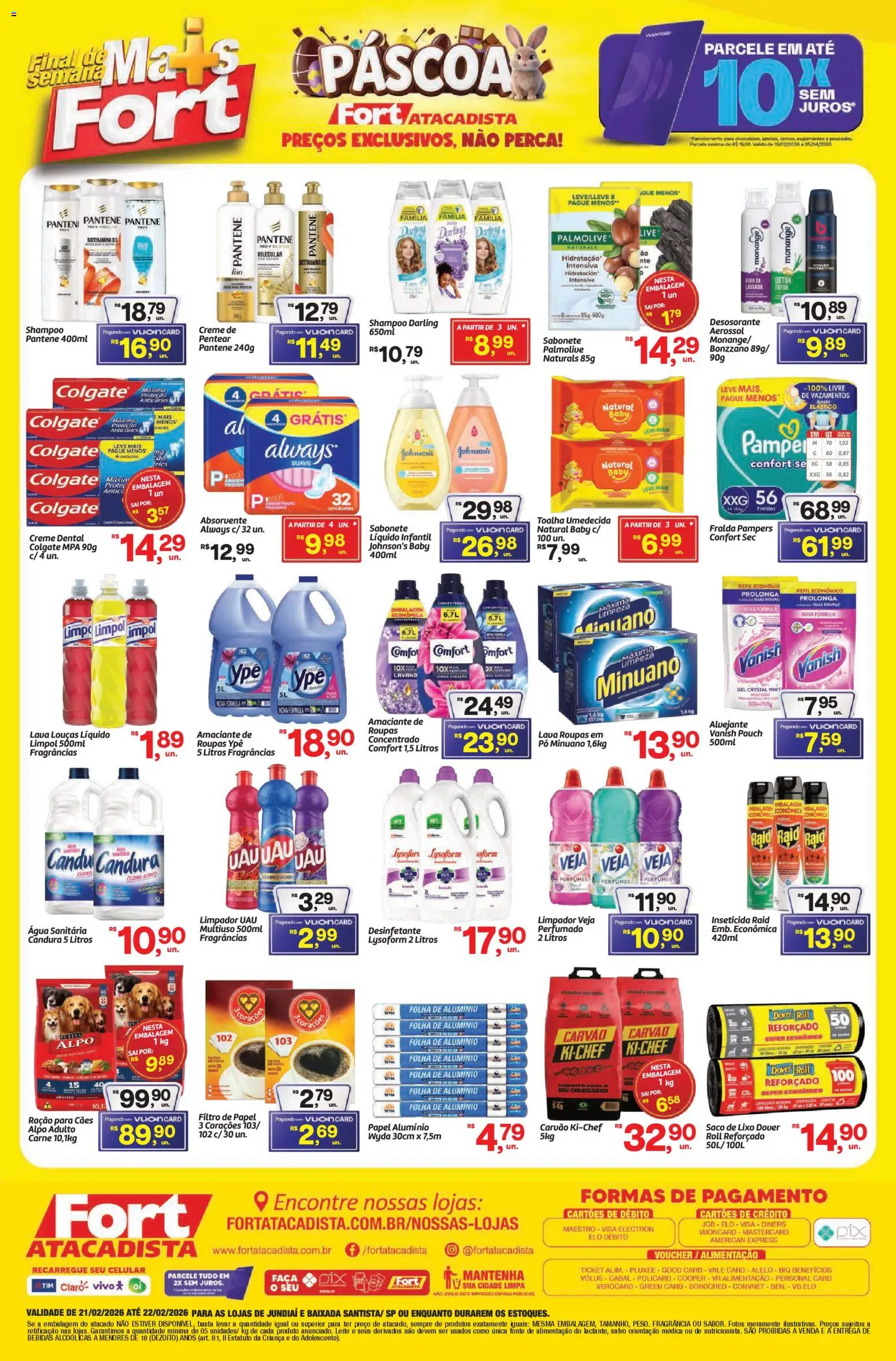 Fort Atacadista Folheto - válido de 21.02.2026 | Página: 4 | Produtos: Shampoo, Filtro de papel, Pampers, Faca