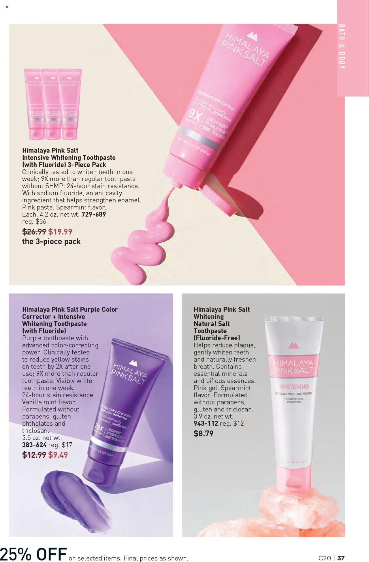 Avon Brochure - valid from 24.09.2025 | Page: 37 | Products: Bath, Toothpaste, Salt