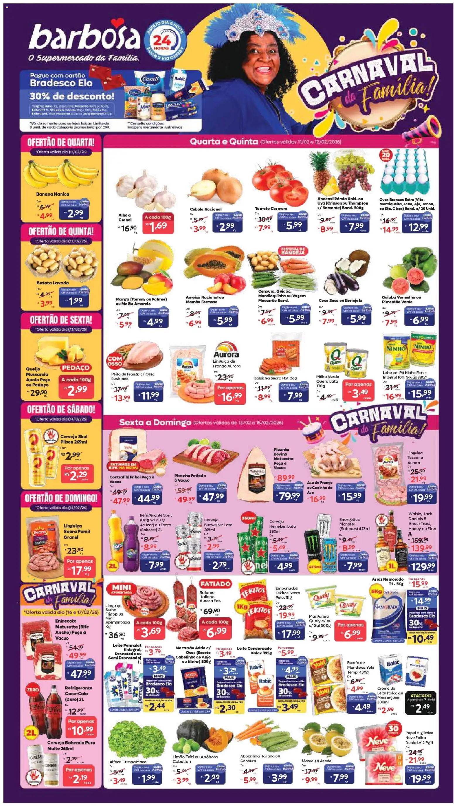 Barbosa Supermercados Folheto - válido de 11.02.2026 | Página: 1 | Produtos: Whisky, Milho verde, Cenoura, Maionese