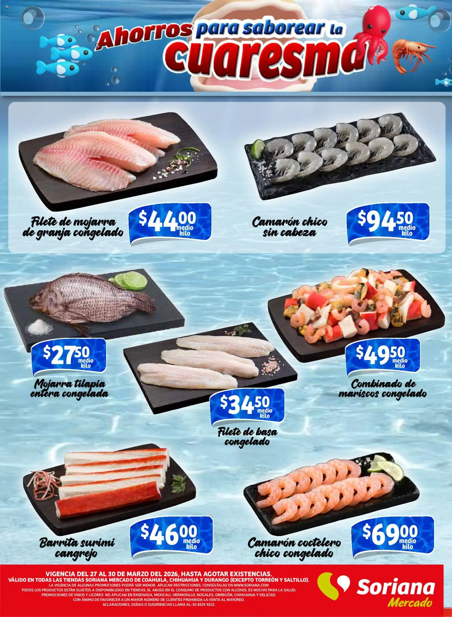 Nuevas ofertas de Soriana válidas en toda la República Mexicana desde el 27.03.2026. ¡Encuentra las mejores ofertas en Soriana Fin de Semana Mercado: Coah, Chih y Dur! | Página: 3