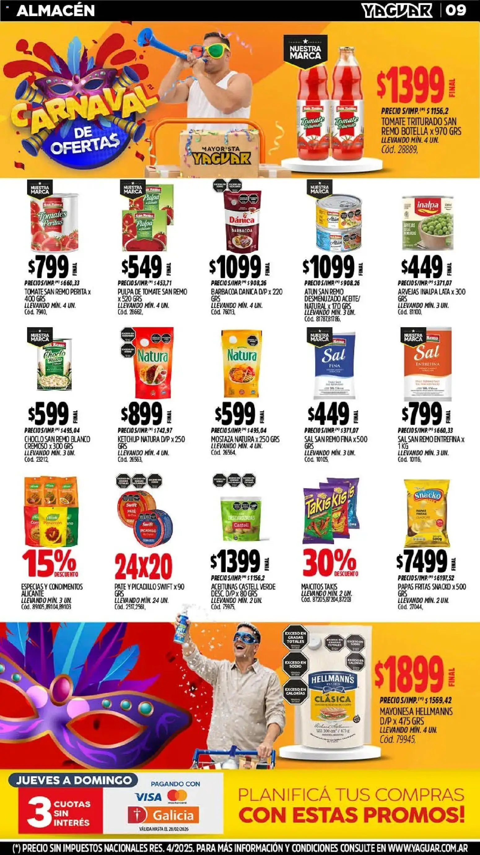 Yaguar - Oferta Semanal Salta │ válido desde el 16.02.2026 | Página: 8 | Productos: Botella, Choclo, Mostaza, Picadillo