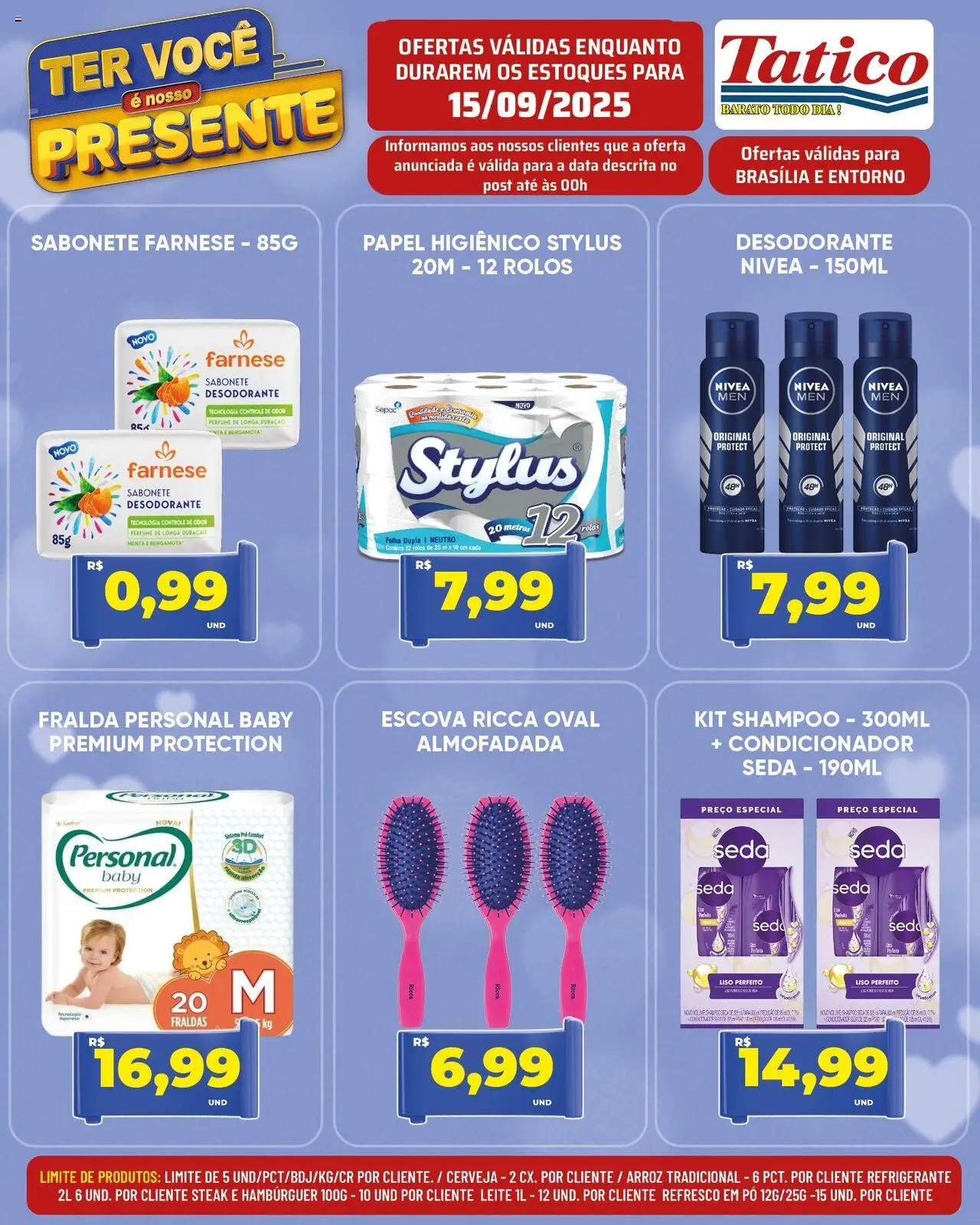 Tatico Folheto - válido de 15.09.2025 | Página: 3 | Produtos: Perfume, Leite, Arroz, Papel higiênico