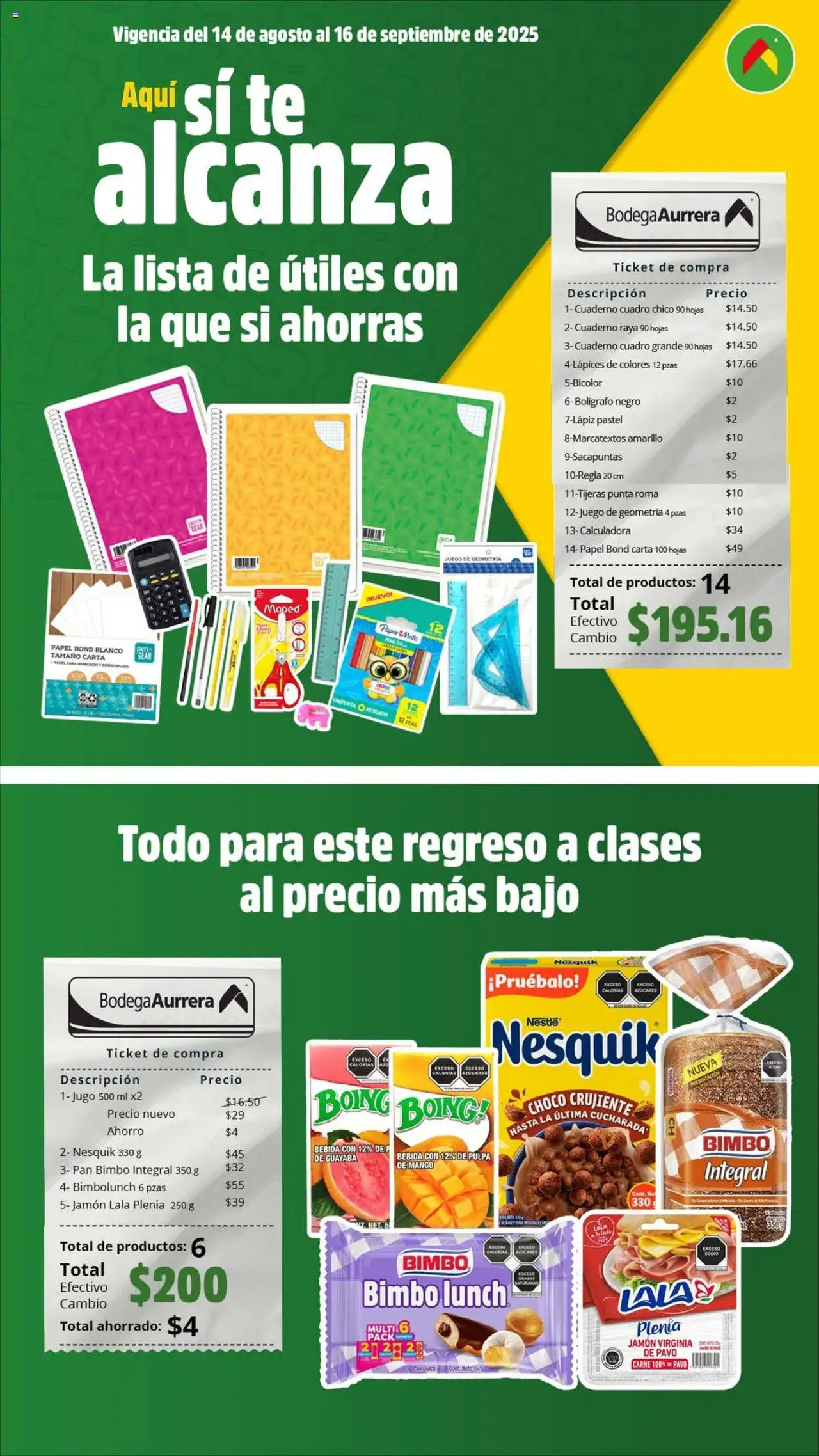 Nuevas ofertas de Bodega Aurrerá válidas en toda la República Mexicana desde el 14.08.2025. ¡Encuentra las mejores ofertas en Bodega Aurrerá - Folleto Aquí si te Alcanza! | Página: 1 | Productos: Cuadro, Pastel, Juego, Té