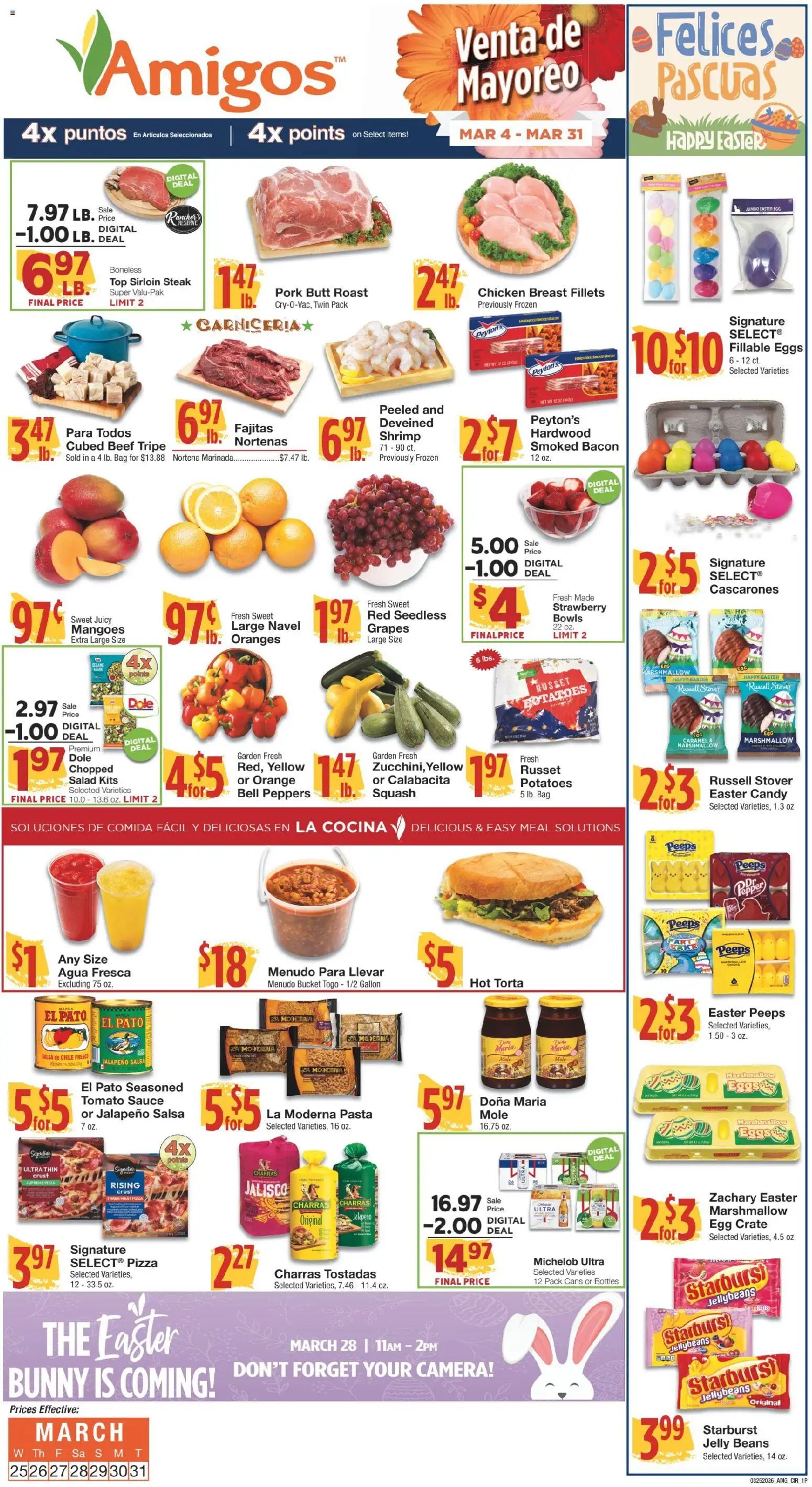 United Supermarkets Ad - valid from 24.03.2026 | Page: 1 | Products: Eggs, Oranges, Pasta, Sauce