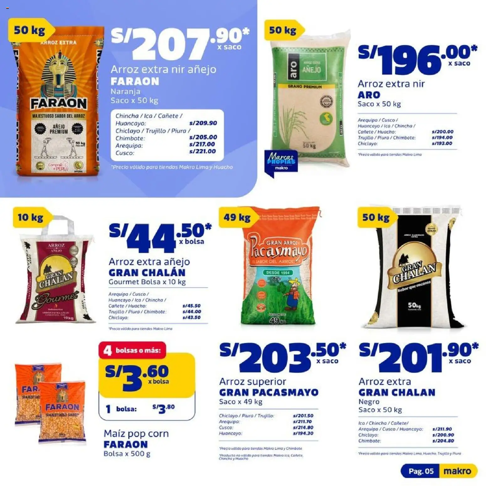 Catálogo Makro válido desde 15.01.2026 | Página: 5 | Productos: Arroz, Saco, Bolsa