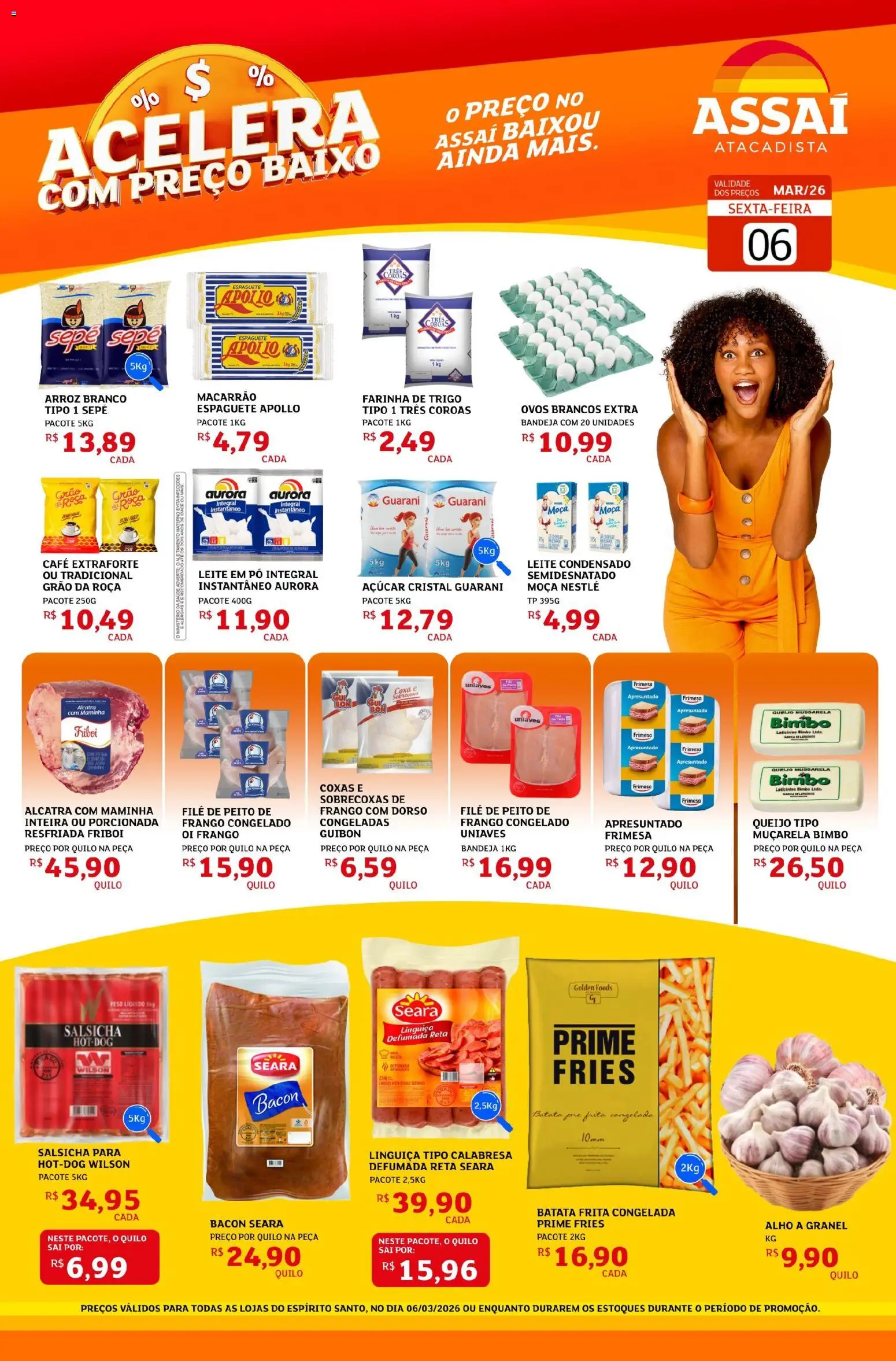 Assaí Atacadista Folheto - válido de 06.03.2026 | Página: 1 | Produtos: Alcatra, Baixo, Batata, Batata frita congelada