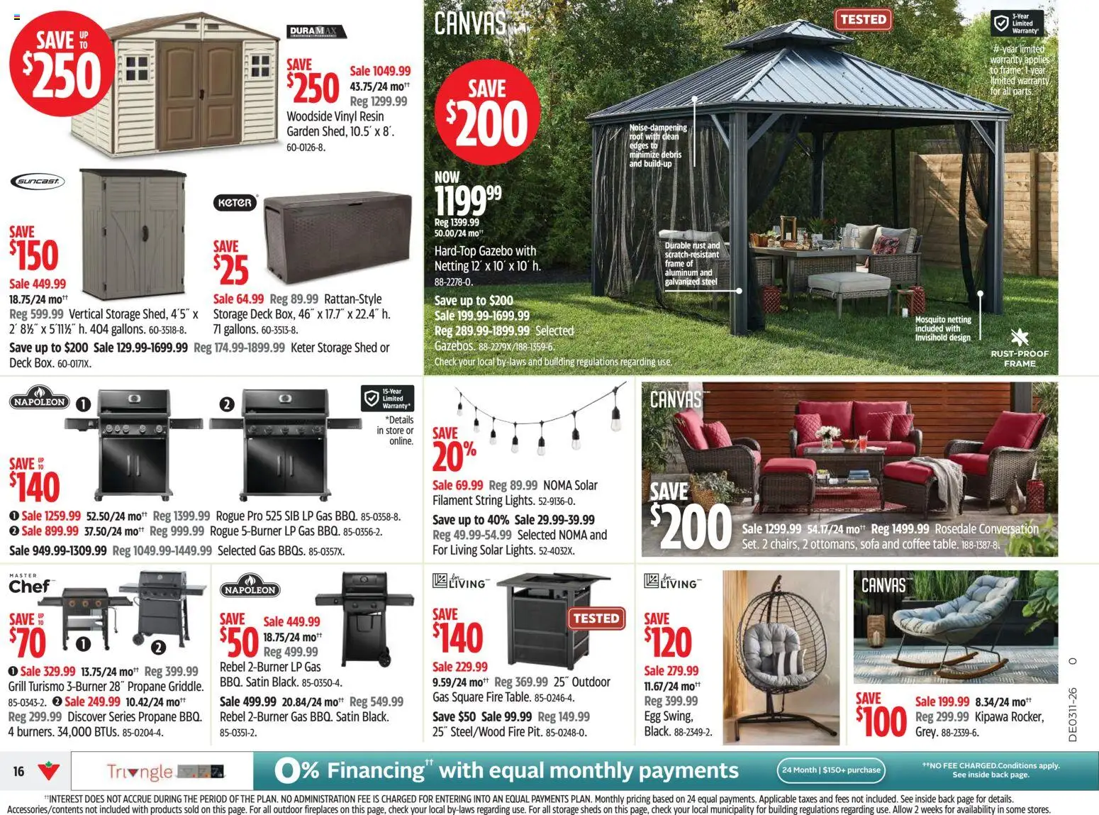 Canadian Tire flyer valid from 12.03.2026 | Page: 16 | Products: Grill, Sofa, Coffee