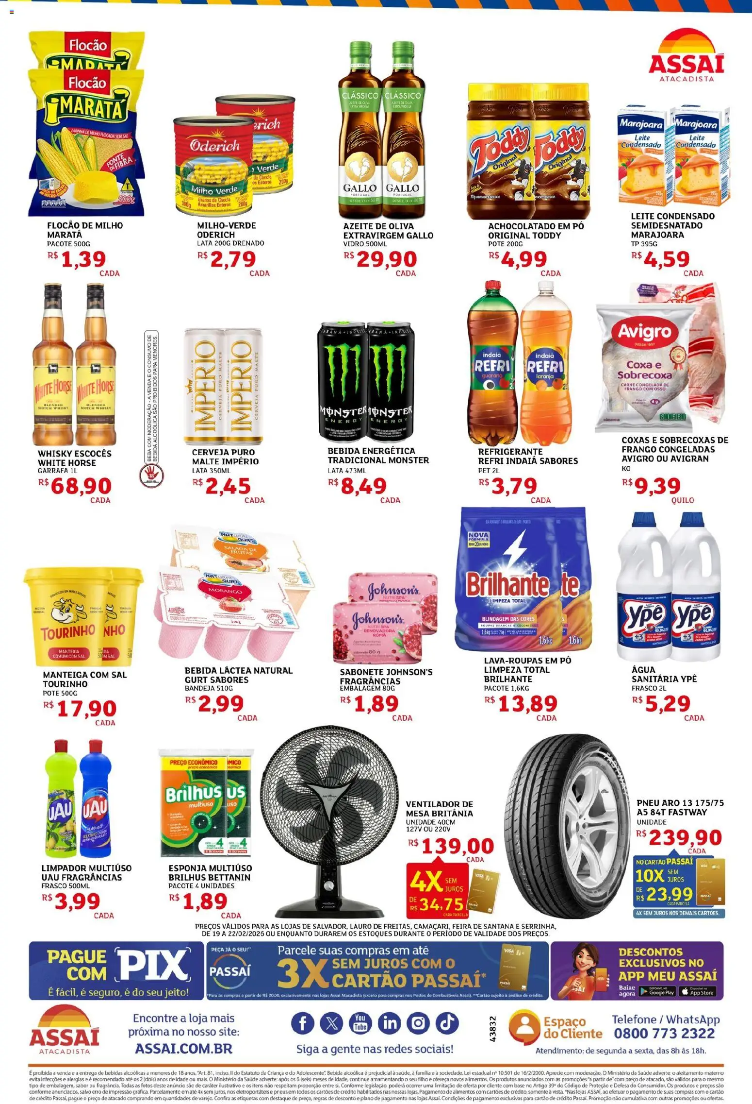 Assaí Atacadista Folheto - válido de 19.02.2026 | Página: 2 | Produtos: Pó, Guaraná, Cerveja, Roupas