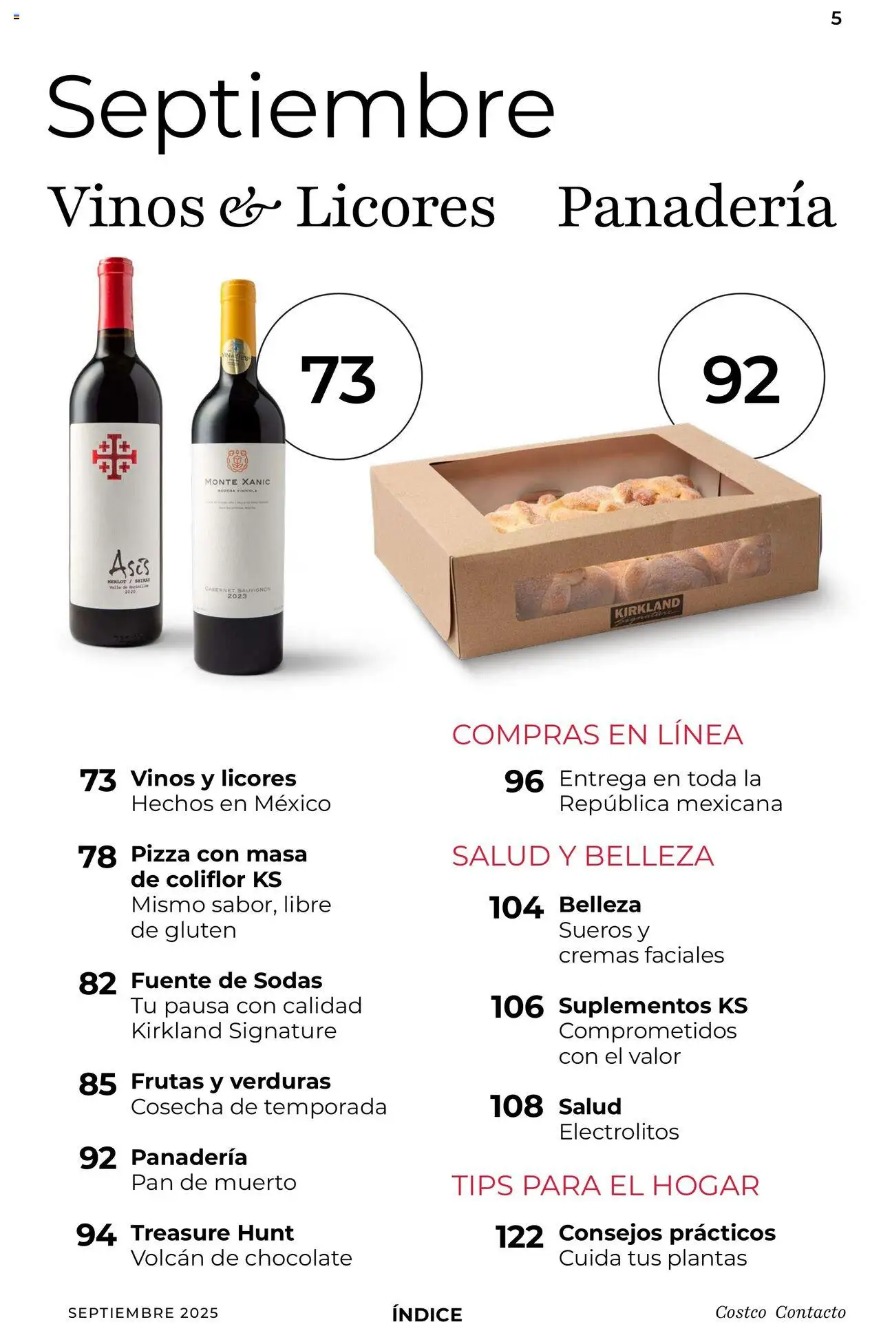 Nuevas ofertas de Costco válidas en toda la República Mexicana desde el 10.09.2025. ¡Encuentra las mejores ofertas en Costco - Catálogo Septiembre! | Página: 5 | Productos: Coliflor, Pan, Chocolate, Pizza