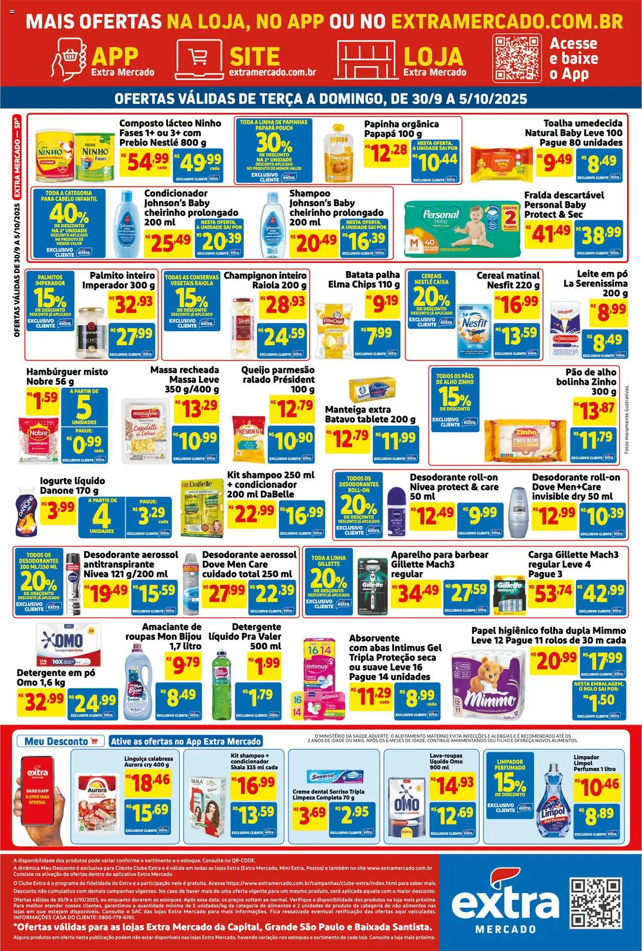 Extra Folheto - válido de 30.09.2025 | Página: 2 | Produtos: Elma Chips, Caixa, Toalha umedecida, Amaciante