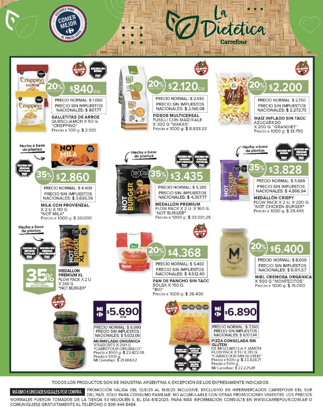 Carrefour ofertas │ válido desde el 12.08.2025 | Página: 16 | Productos: Bolsa, Galletitas, Maiz, Fideos
