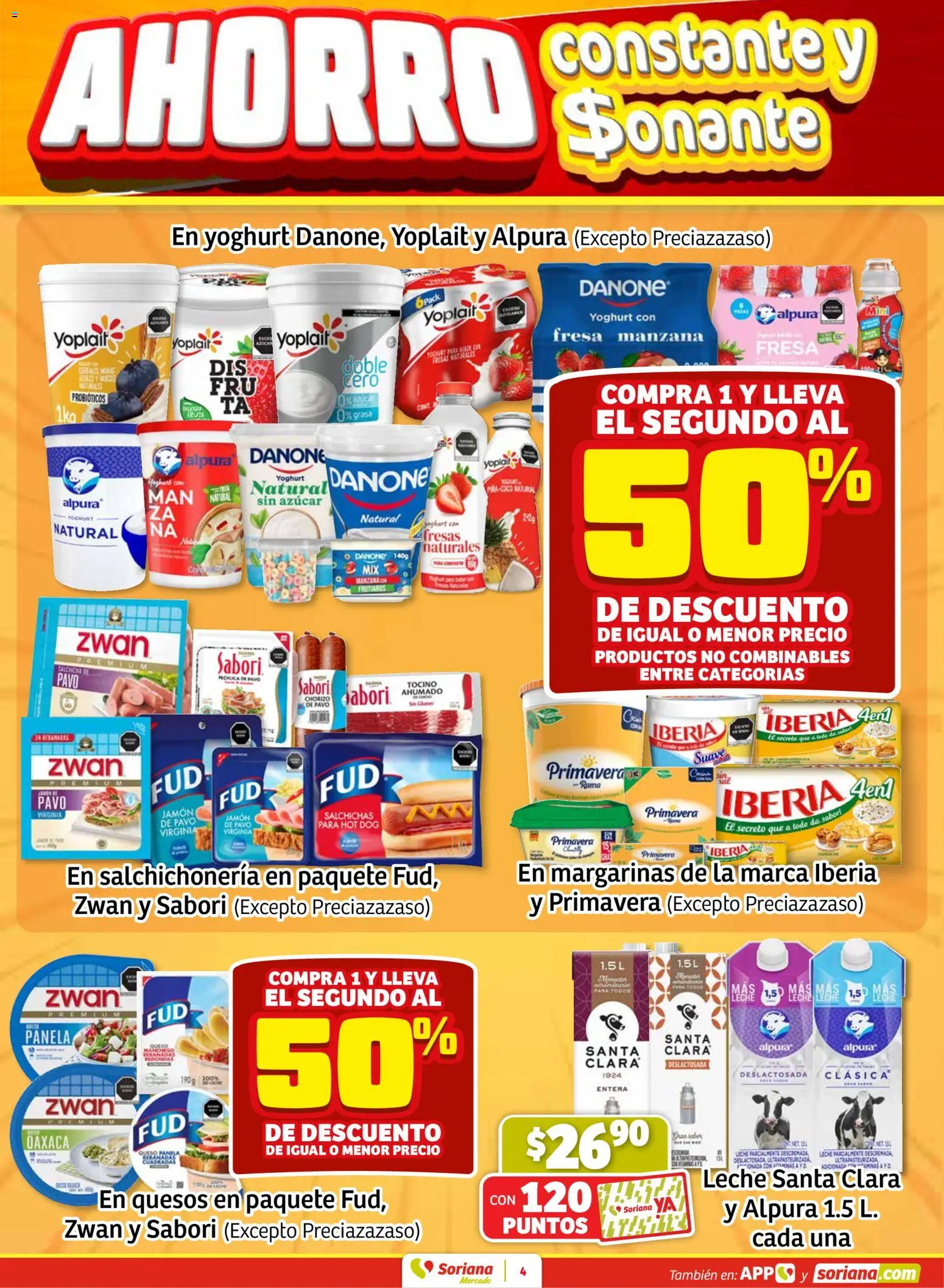 Nuevas ofertas de Soriana válidas en toda la República Mexicana desde el 29.01.2026. ¡Encuentra las mejores ofertas en Soriana - Fin de Semana Mercado: Ags, Nay, Jal, Qro, Col, Mich, Gto, Hgo, Tlax, Mor, Pue, Gro, Oax, Edo. de Mex, CDMX, Zac y SLP! | Página: 4 | Productos: Fresa, Queso, Jamón, Vitaminas