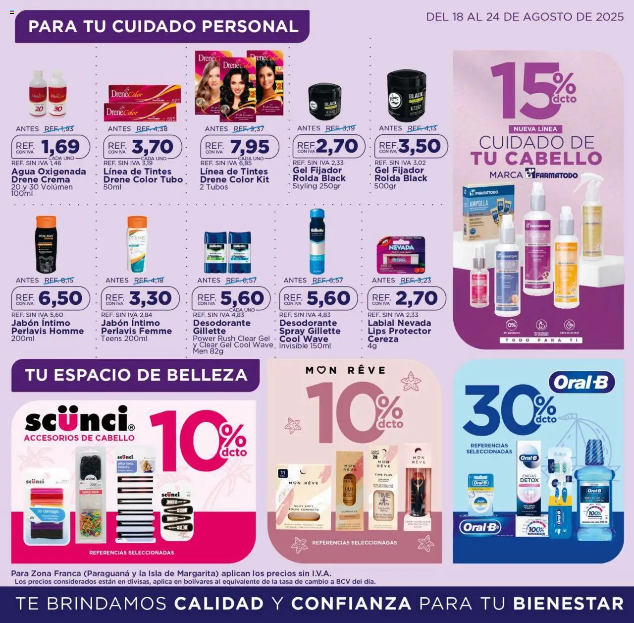 FarmaTodo revista - valida desde el 18.08.2025 | Página: 2 | Productos: Agua, Té, Ampolla, Desodorante
