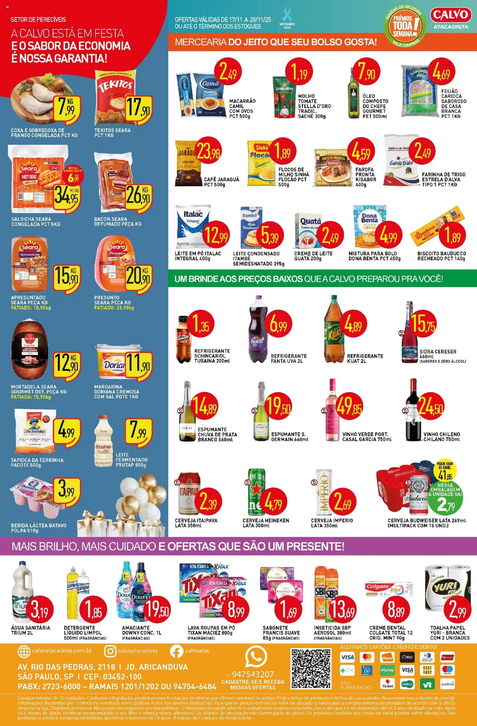 Calvo Atacadista Folheto - válido de 17.11.2025 | Página: 2 | Produtos: Ovos, Cerveja, Creme dental, Água sanitária