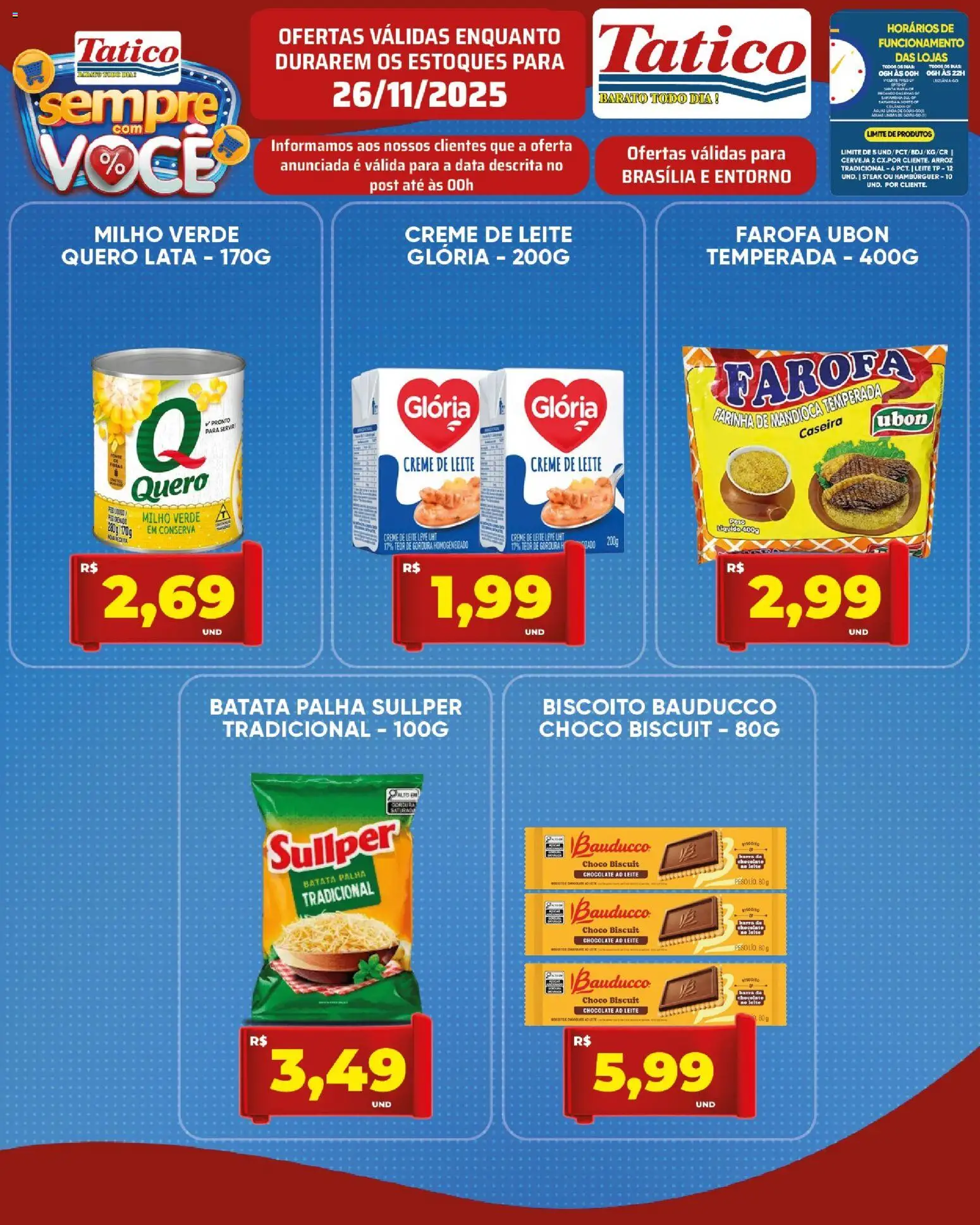 Tatico Folheto - válido de 27.11.2025 | Página: 26 | Produtos: Farinha de mandioca, Creme, Batata palha, Farofa