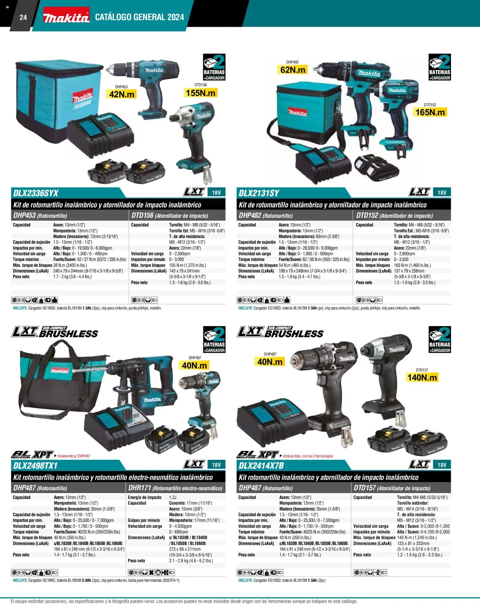 Nuevas ofertas de Makita válidas en toda la República Mexicana desde el 01.01.2024. ¡Encuentra las mejores ofertas en Makita catálogo General! | Página: 24 | Productos: Cinturón, Bolsa, Tornillo, Rotomartillo