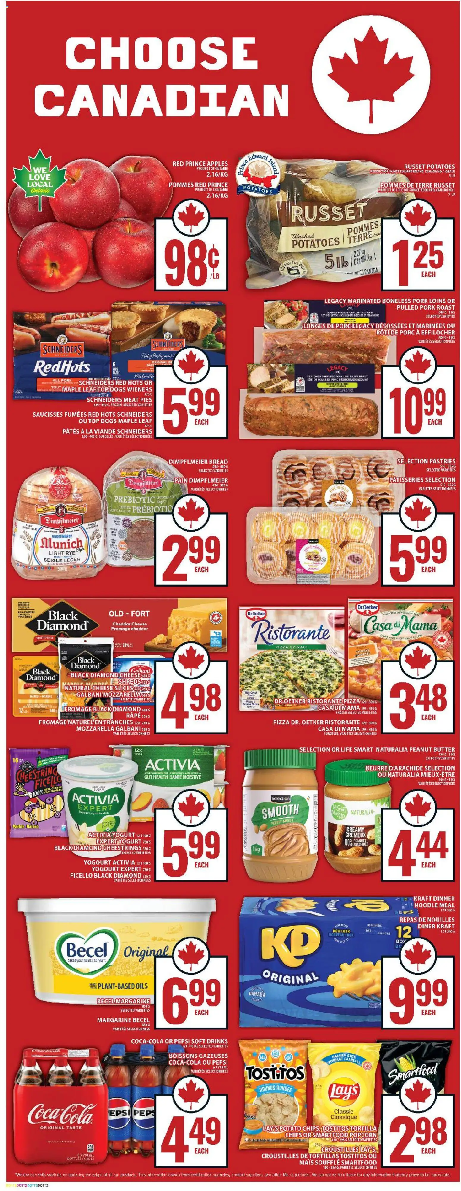 Food Basics flyer valid from 01.01.2026 | Page: 10 | Products: Chips, Butter, Cheese, Pizza
