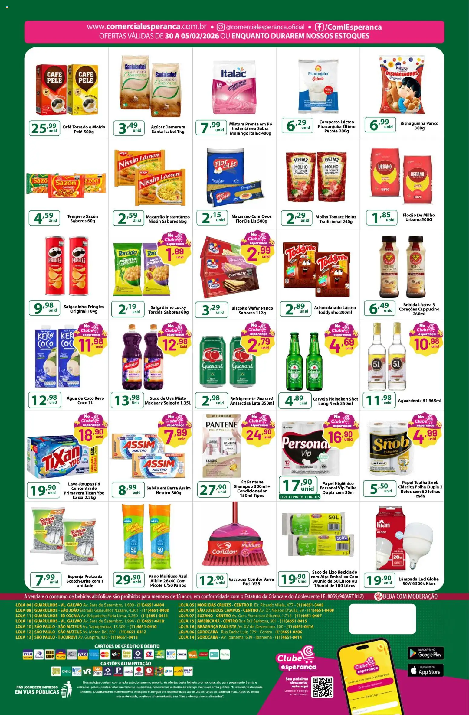 Comercial Esperança Folheto - válido de 30.01.2026 | Página: 2 | Produtos: Pó, Guaraná, Ovos, Lâmpada led