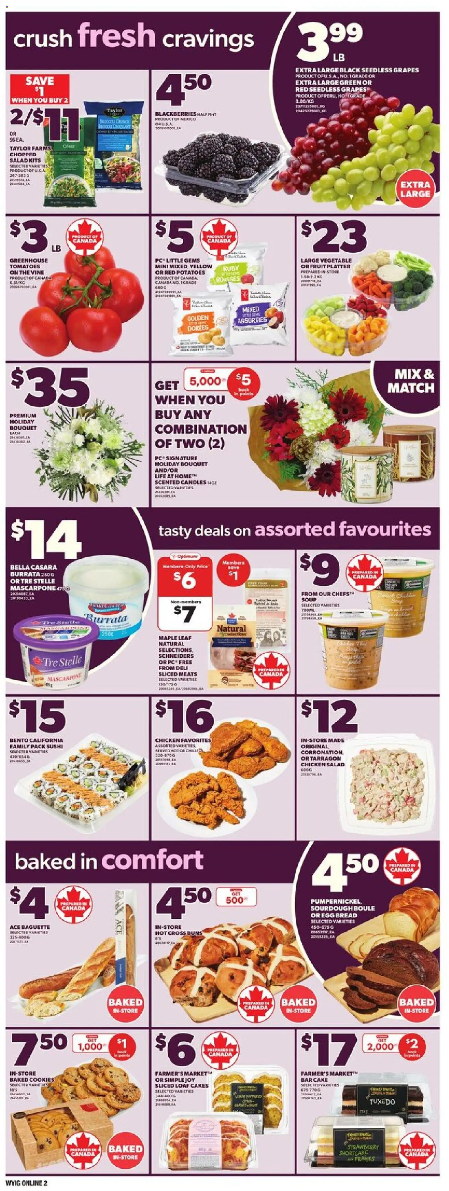 Loblaws flyer valid from 11.12.2025 | Page: 9 | Products: Cookies, Salad, Chicken, Tomatoes