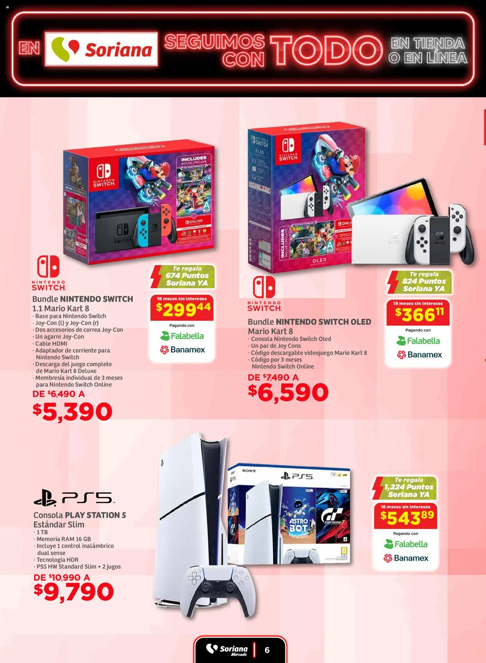 Nuevas ofertas de Soriana válidas en toda la República Mexicana desde el 19.11.2025. ¡Encuentra las mejores ofertas en Soriana - Seguimos con todo Mercado Nacional! | Página: 6 | Productos: Juego, Adaptador, Cable HDMI, Té