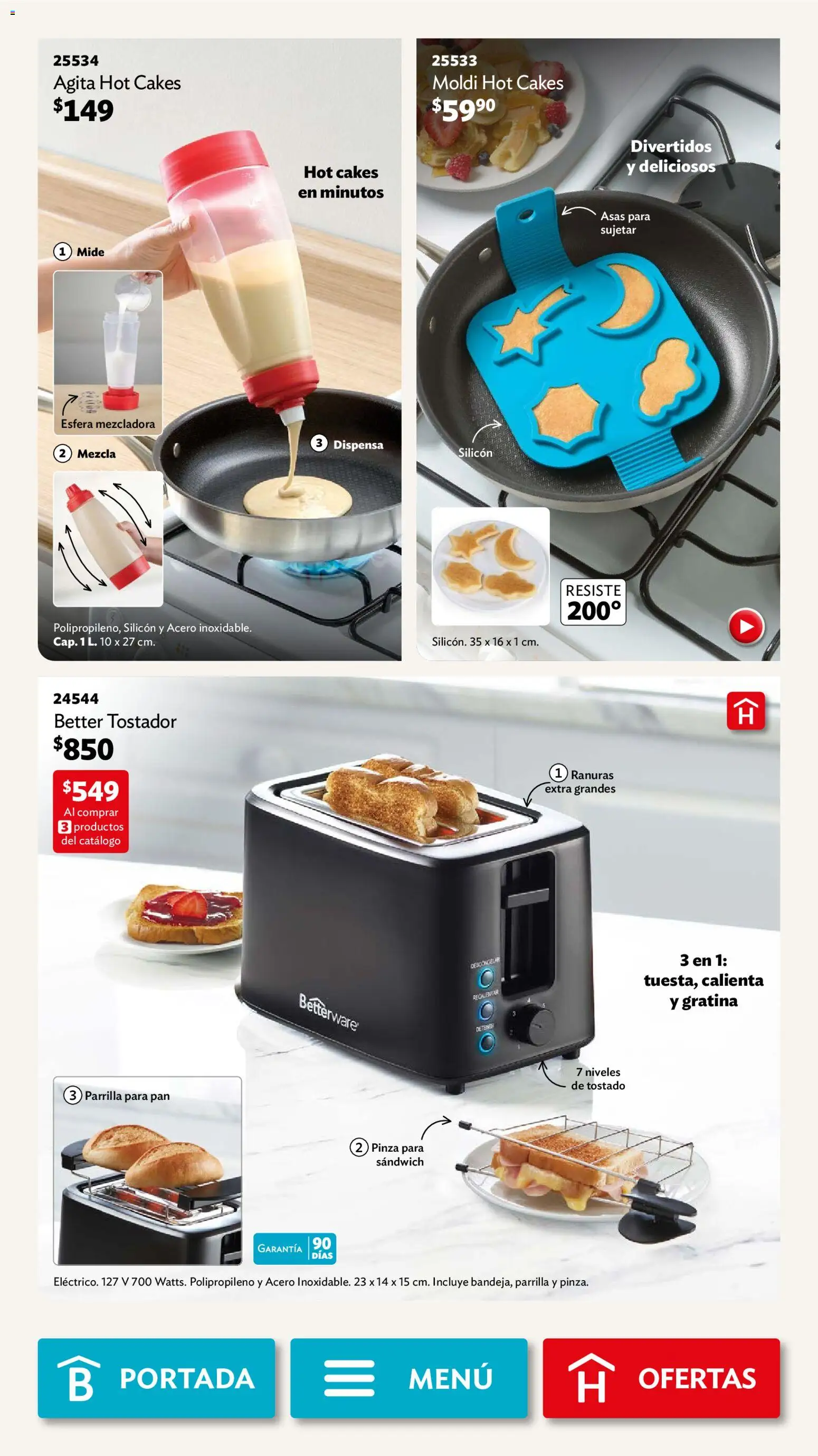 Nuevas ofertas de Betterware válidas en toda la República Mexicana desde el 01.12.2025. ¡Encuentra las mejores ofertas en Betterware campaña 12 2025! | Página: 52 | Productos: Pan, Parrilla, Pinza