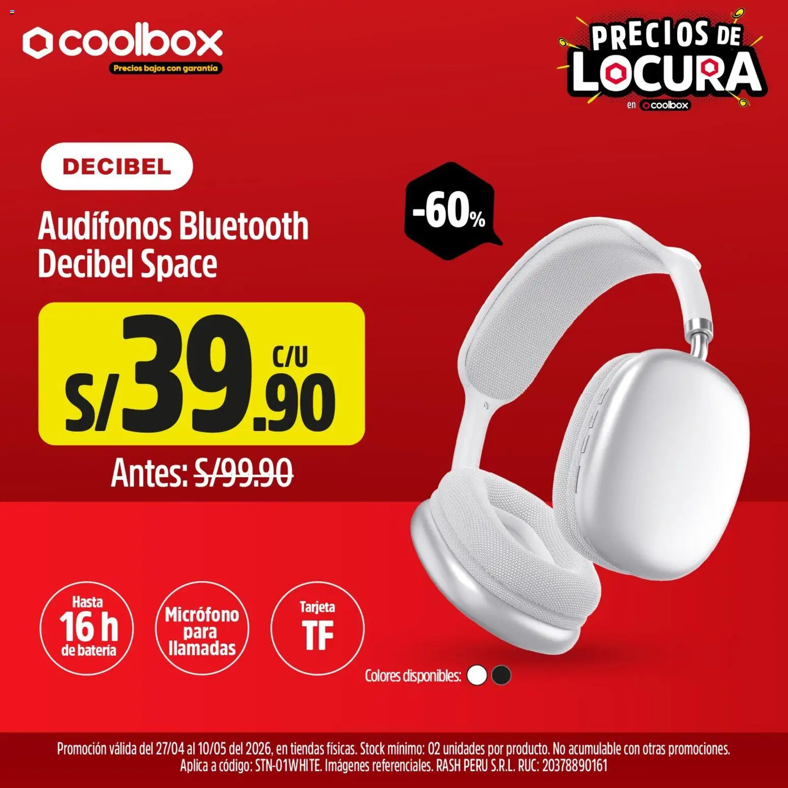 Catálogo Coolbox válido desde 27.04.2026 | Página: 3 | Productos: Batería, Audífonos, Micrófono