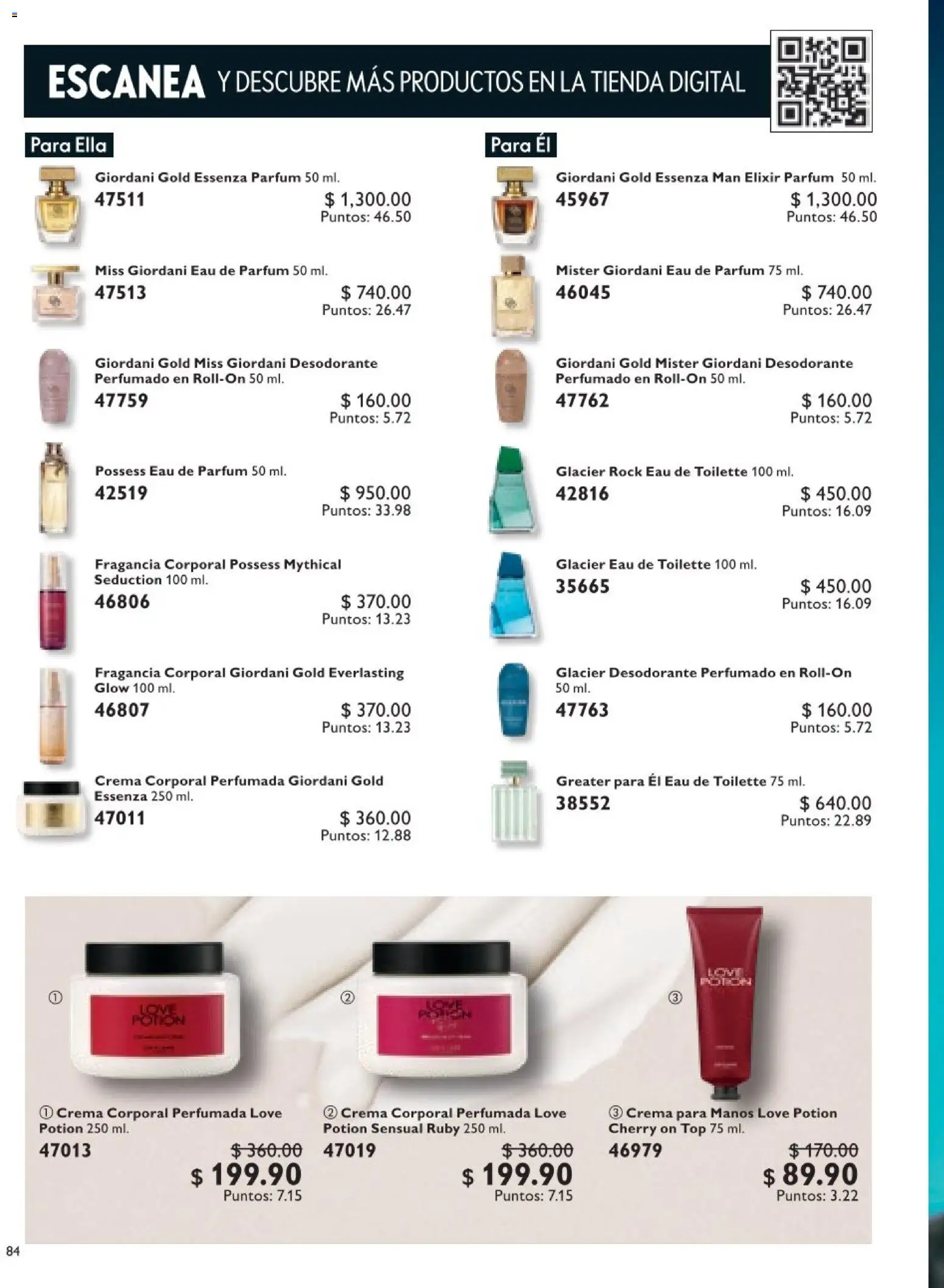 Nuevas ofertas de Oriflame válidas en toda la República Mexicana desde el 18.04.2026. ¡Encuentra las mejores ofertas en Oriflame campaña 6 2026! | Página: 84 | Productos: Crema, Fragancia, Eau de toilette, Crema corporal