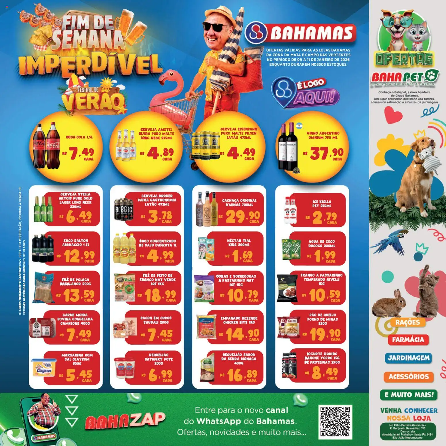 Bahamas Supermercados Folheto - válido de 09.01.2026 | Página: 1 | Produtos: Iogurte, Vinho, Benjamin, Margarina